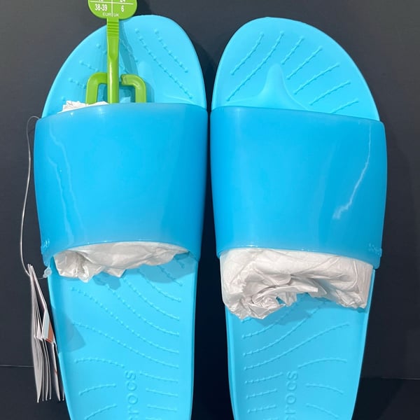 Crocs Splash Glossy Slide Size 8 Blue