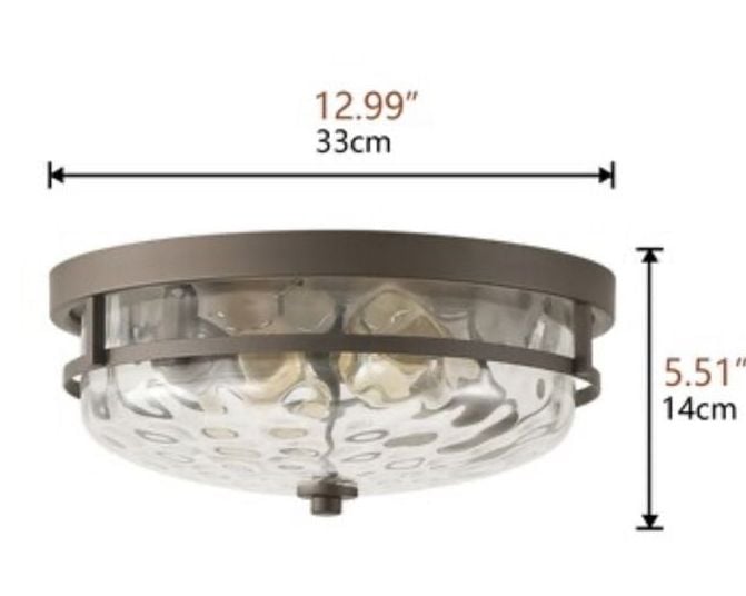 Aiwen 12.99-in Bronze Flush Mount Light 6