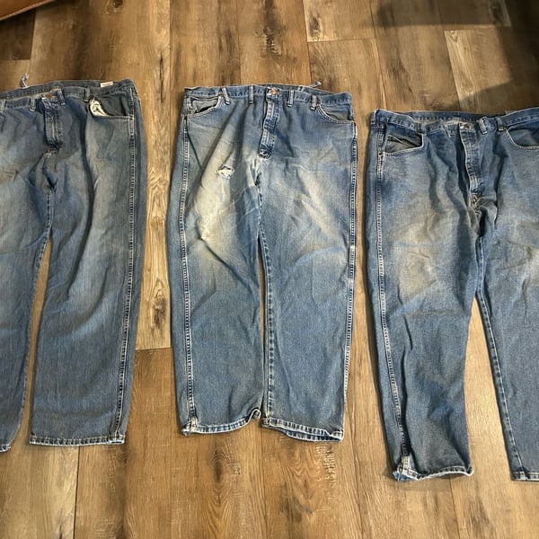 Wrangler Vintage Loose Fit Denim Jeans Lot of 3 Blue Y2K Baggy Distressed