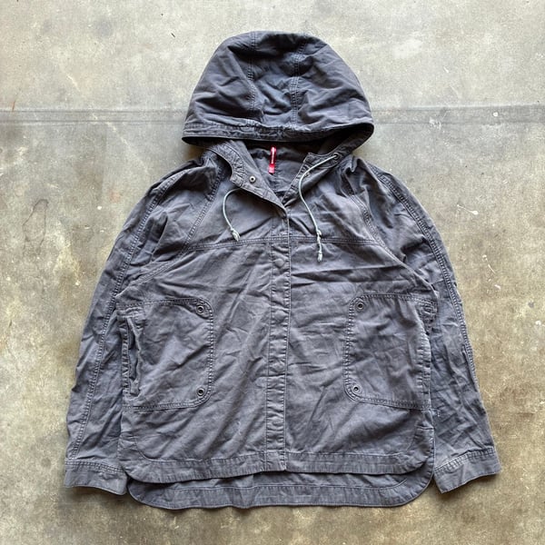 Y2K Unionbay Utility Jacket Size XL Gray Hooded Parka Cotton