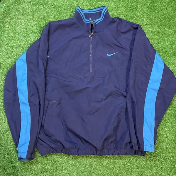 Nike Vintage 90s Blue Half Zip Windbreaker Jacket XL