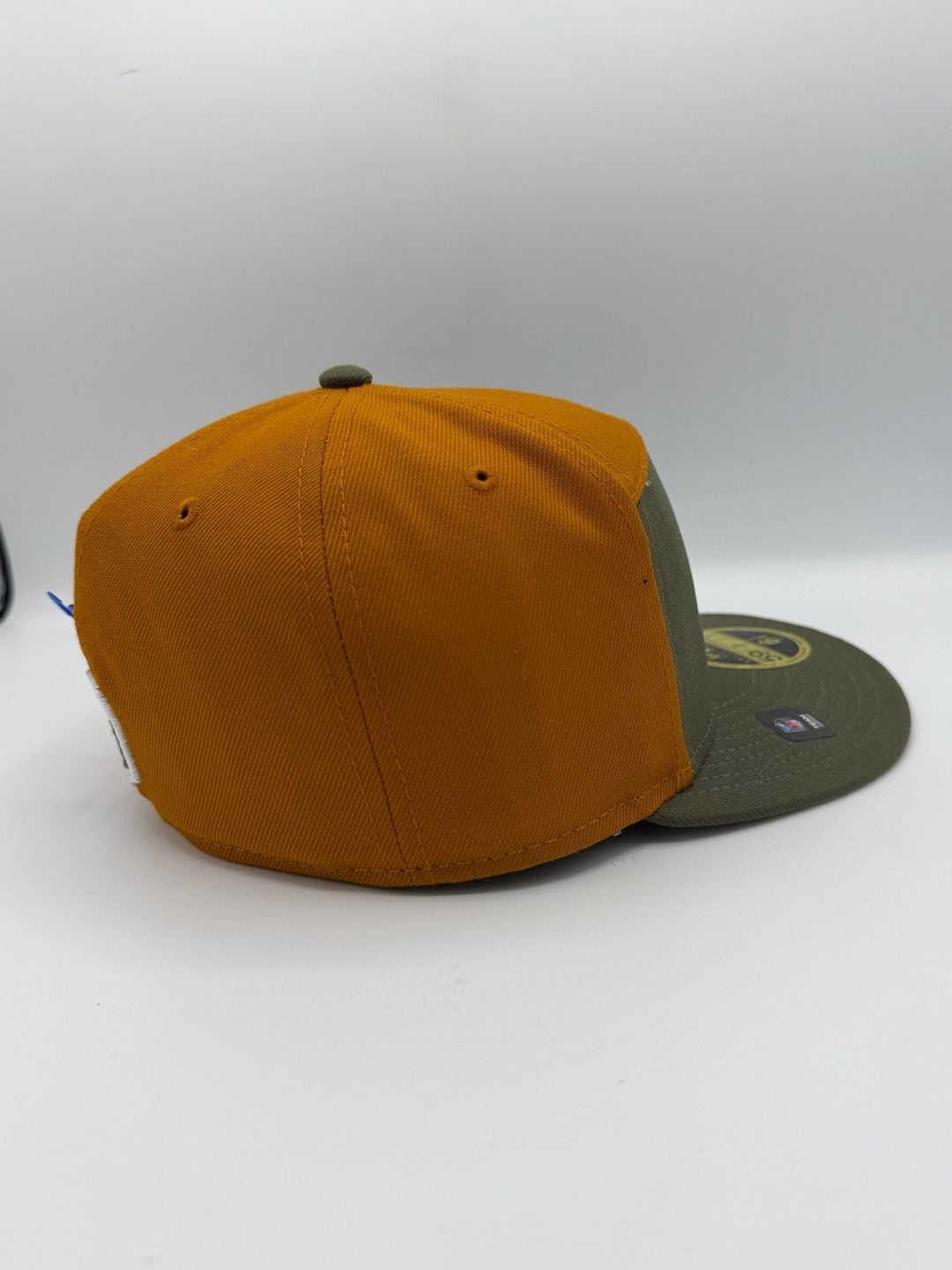 Las Vegas Raiders New Era 59FIFTY Split Panel Fitted Hat 6 7/8 Olive Brown 6