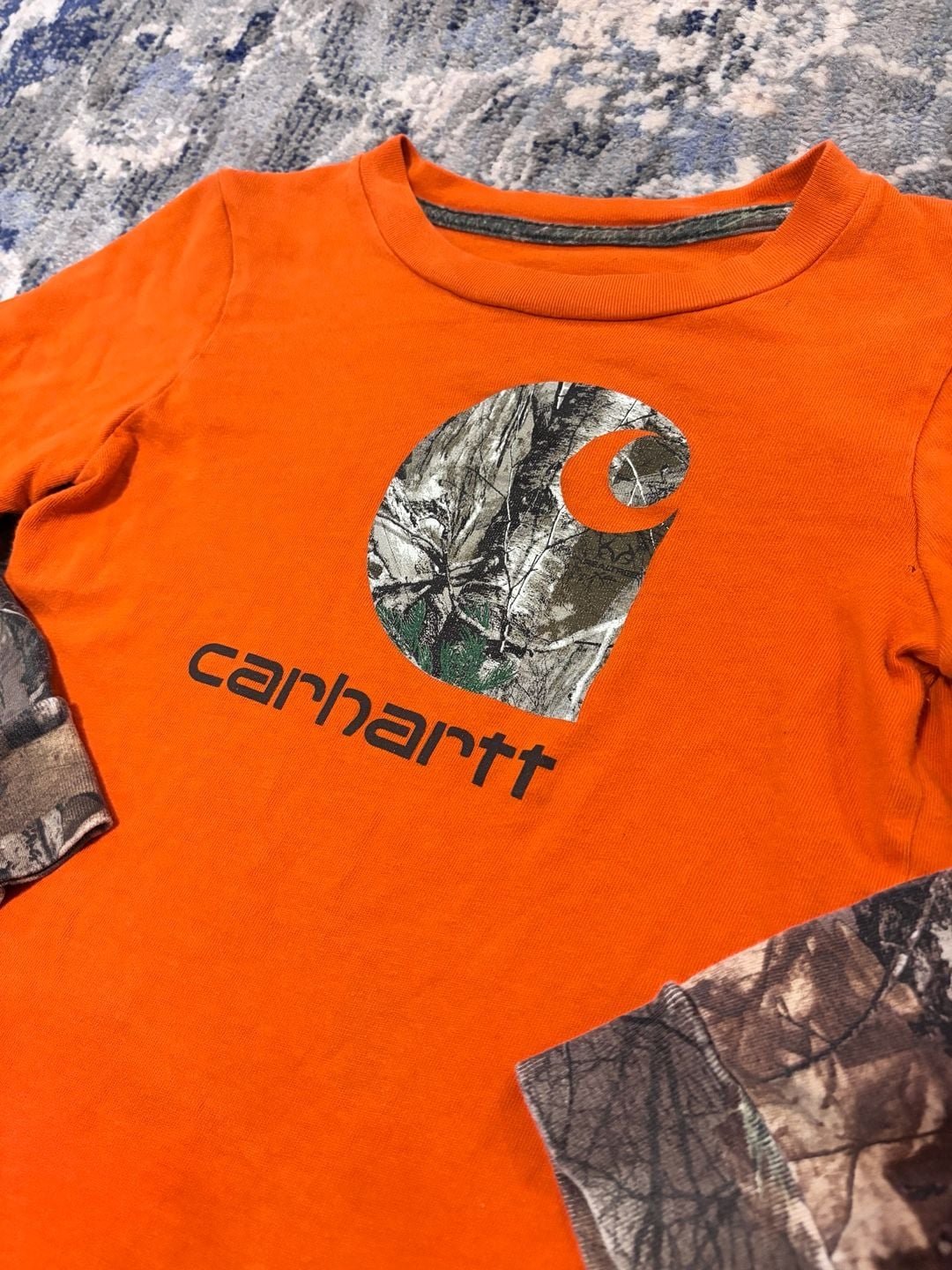 Carhartt Long Sleeve Shirt Size 4T Orange Camo 2