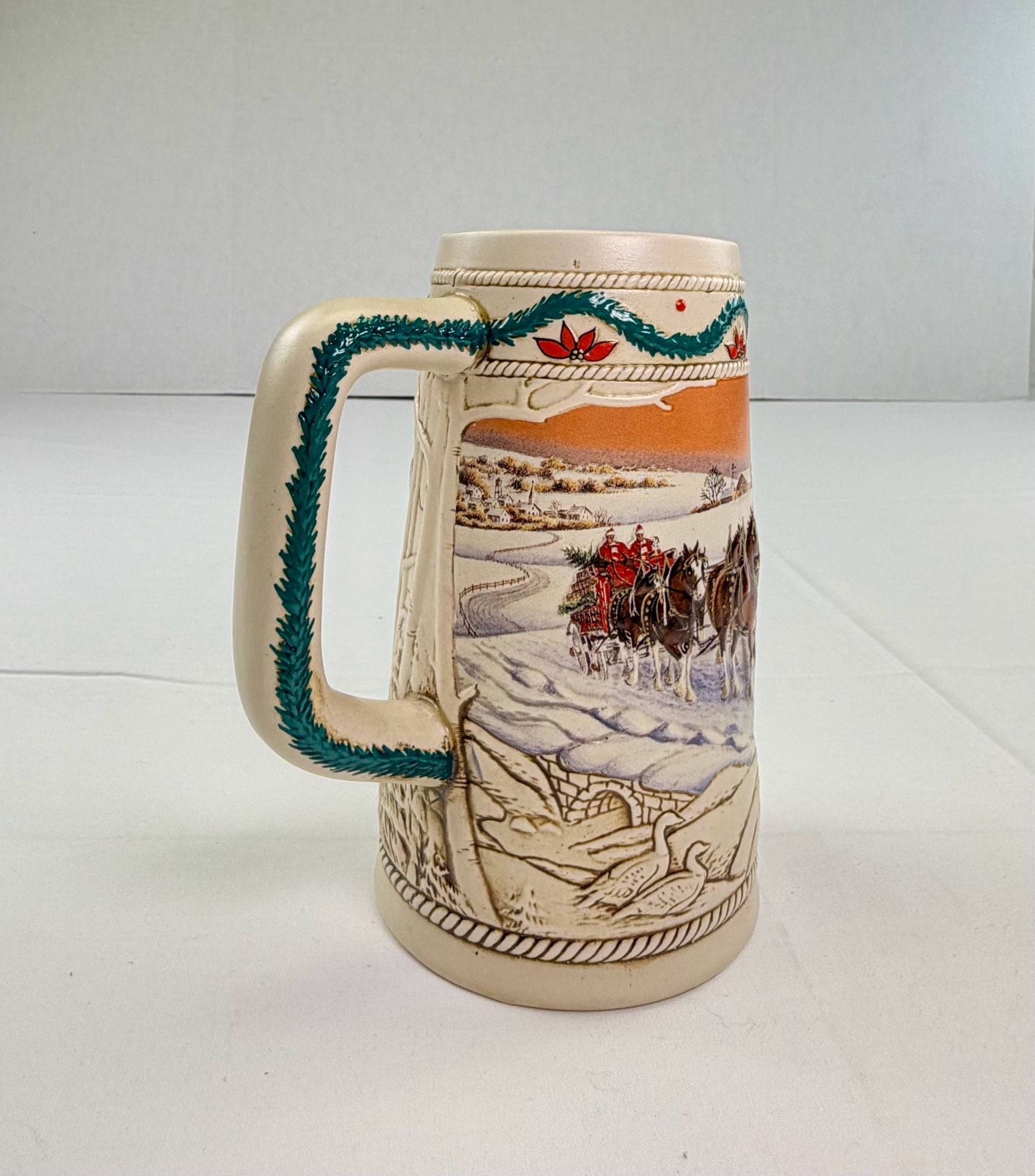 Budweiser 1996 Holiday Stein American Homestead Beer Mug 5
