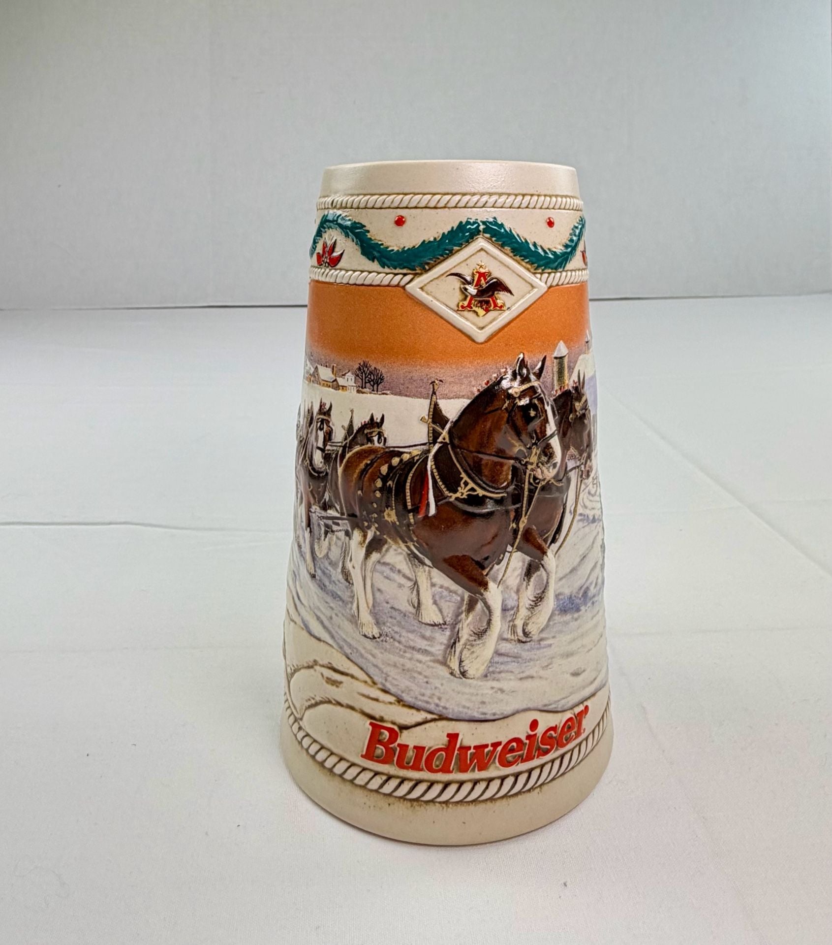 Budweiser 1996 Holiday Stein American Homestead Beer Mug 1