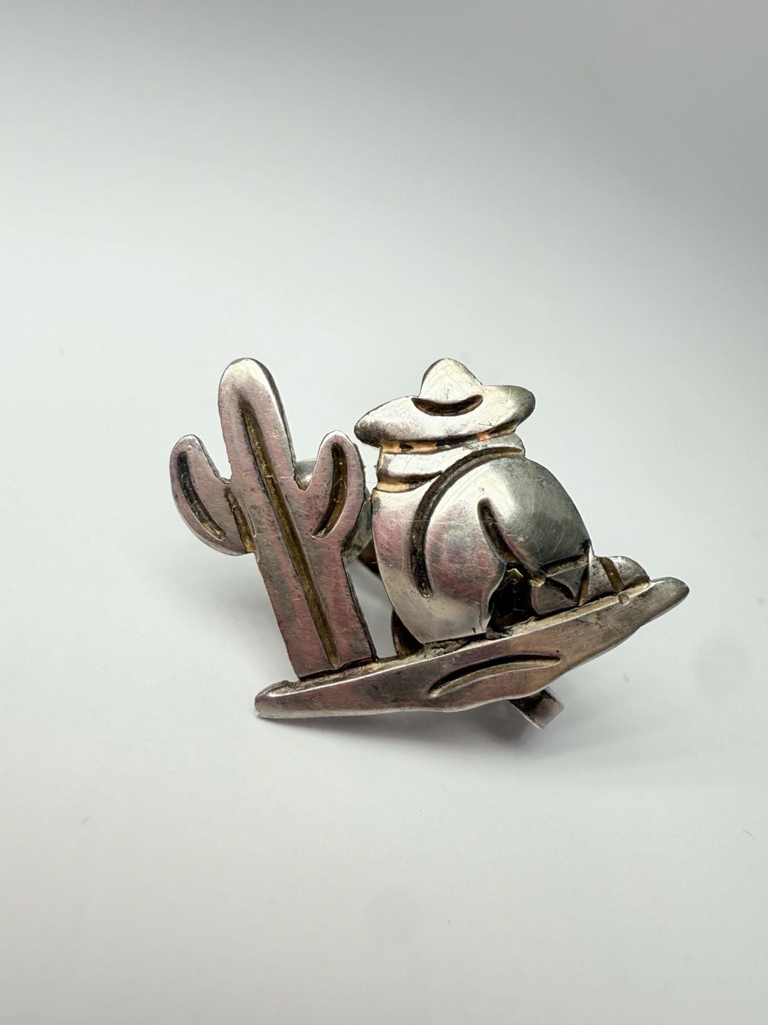 Taxco Sterling Silver Sleeping Mexican Man Sombrero Cactus Earrings 4