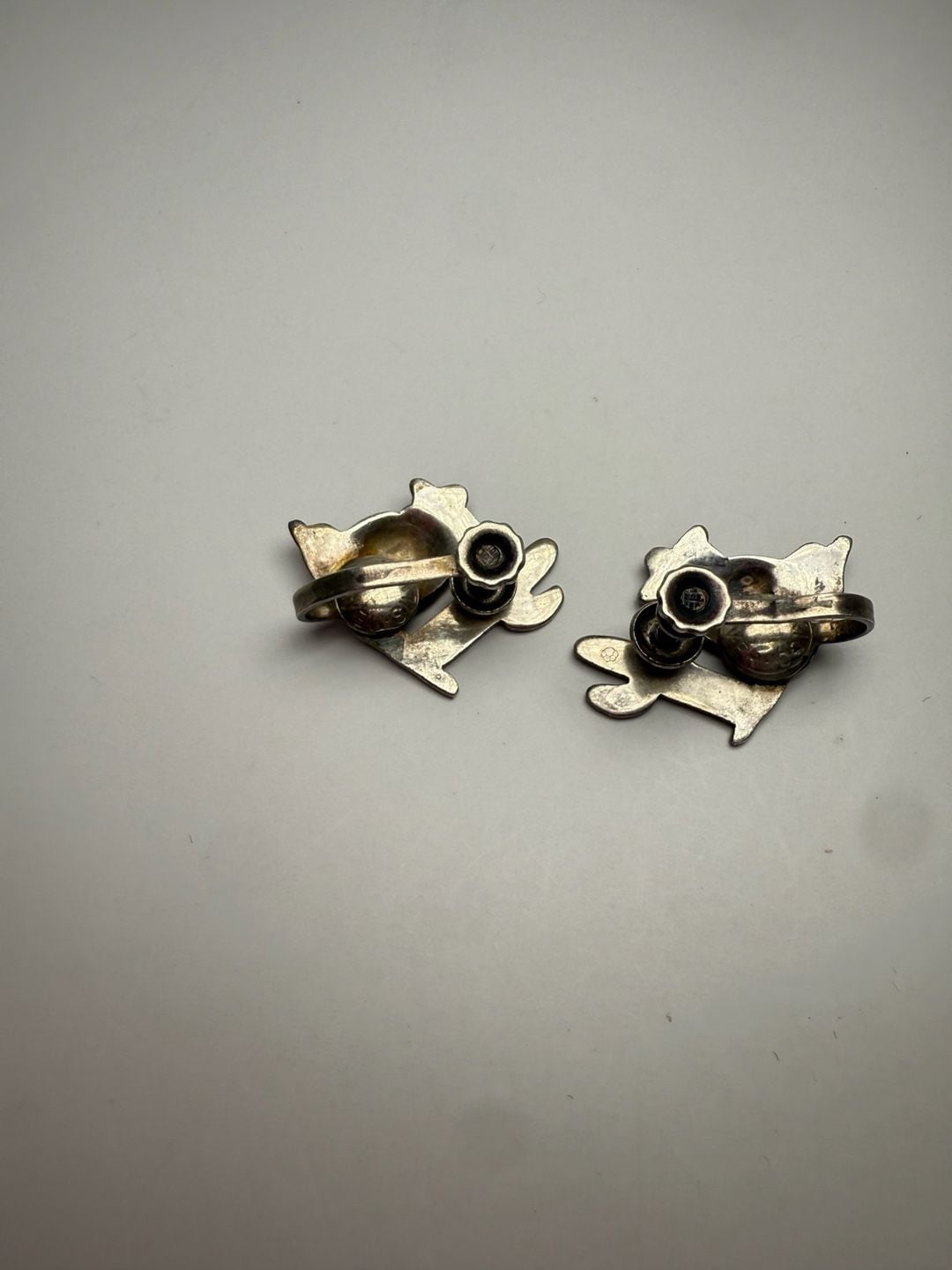 Taxco Sterling Silver Sleeping Mexican Man Sombrero Cactus Earrings 8