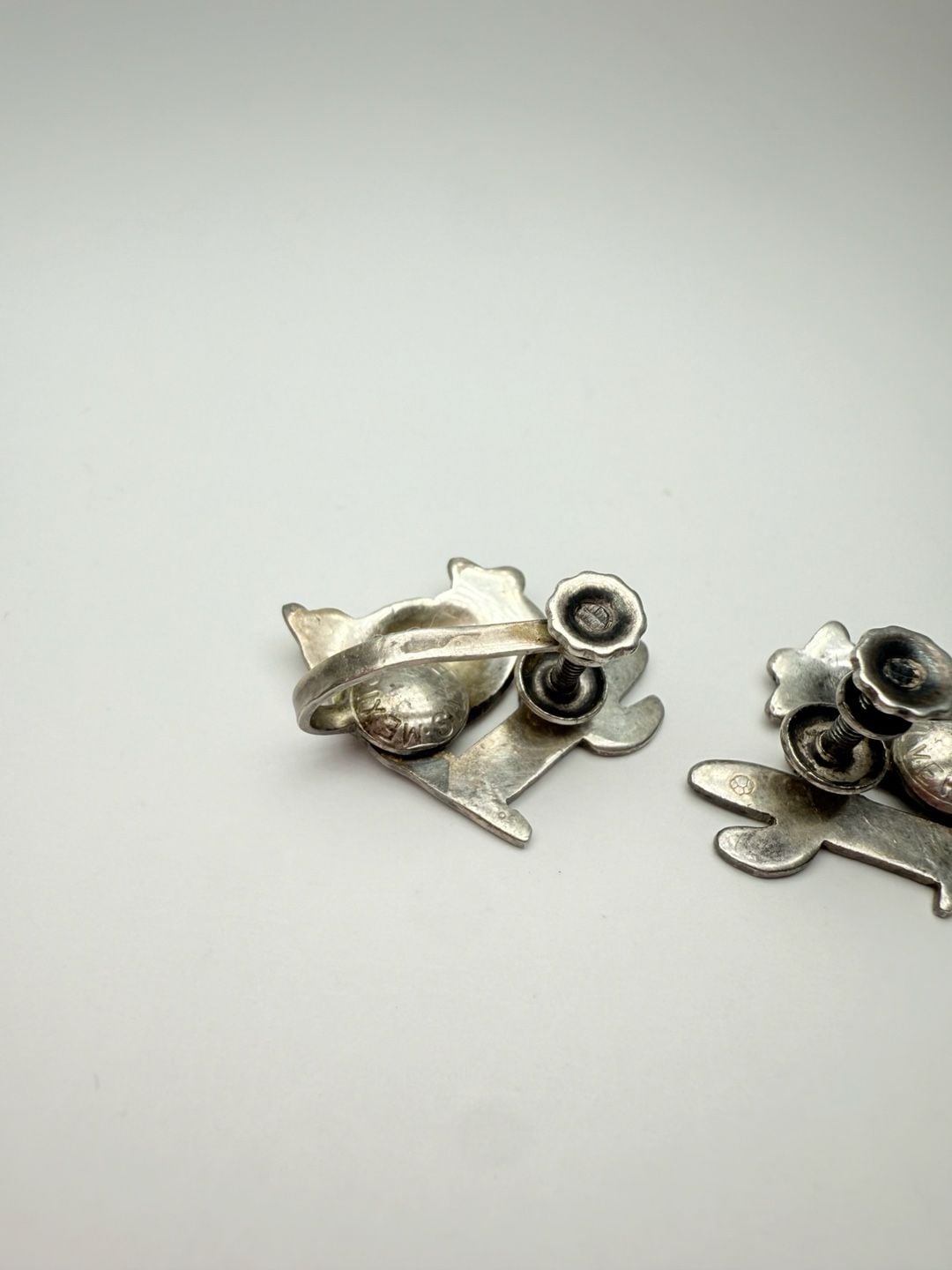 Taxco Sterling Silver Sleeping Mexican Man Sombrero Cactus Earrings 9
