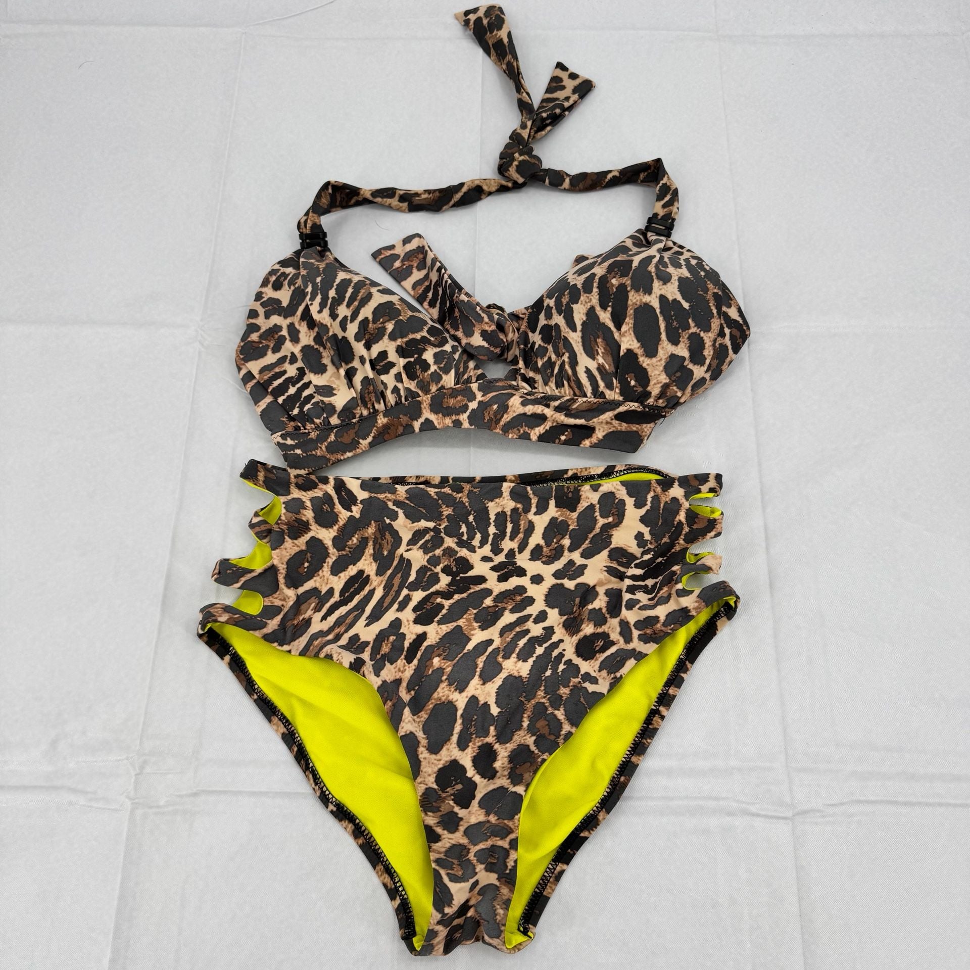 Bar III Leopard Bikini Swimsuit Top M Bottom L 1