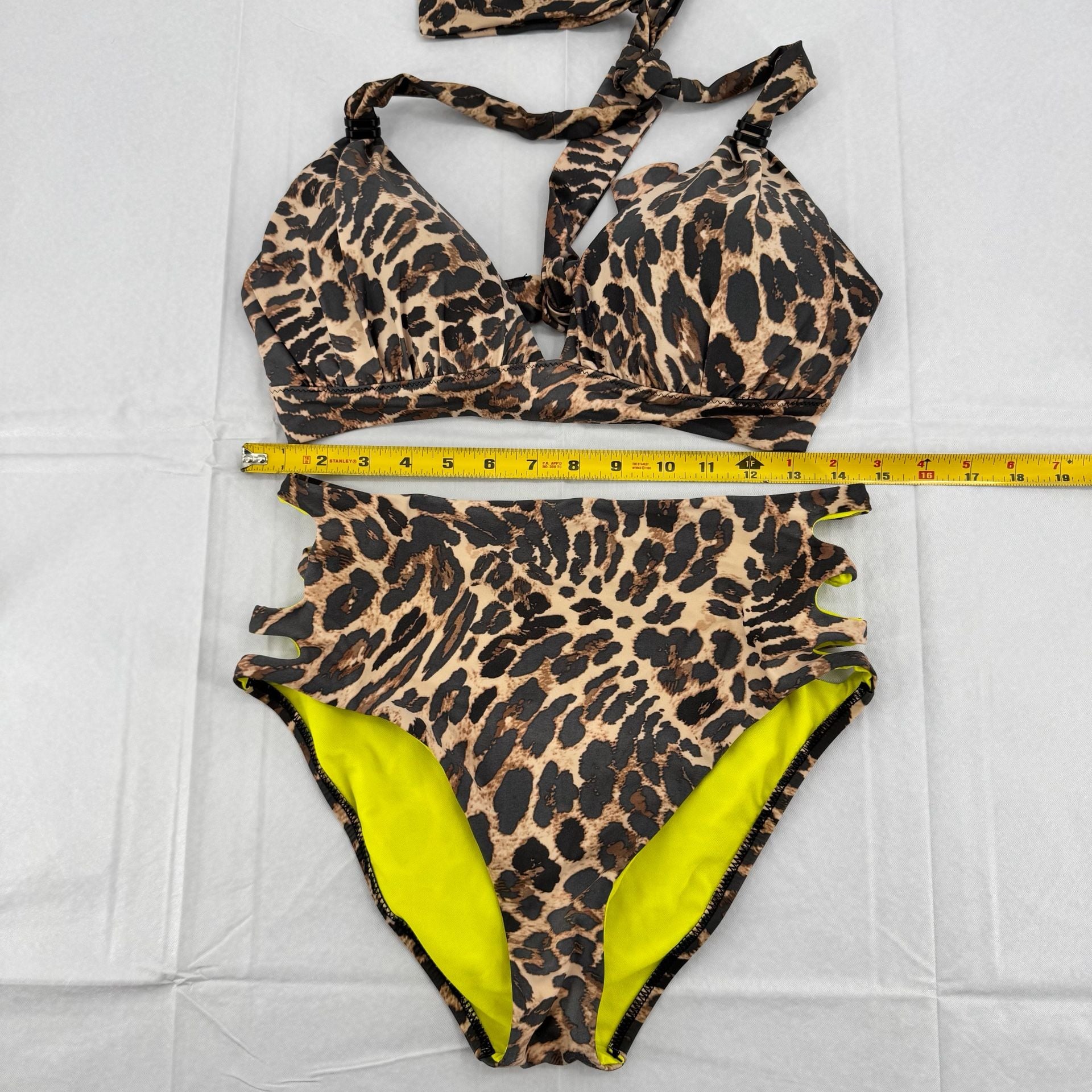 Bar III Leopard Bikini Swimsuit Top M Bottom L 6