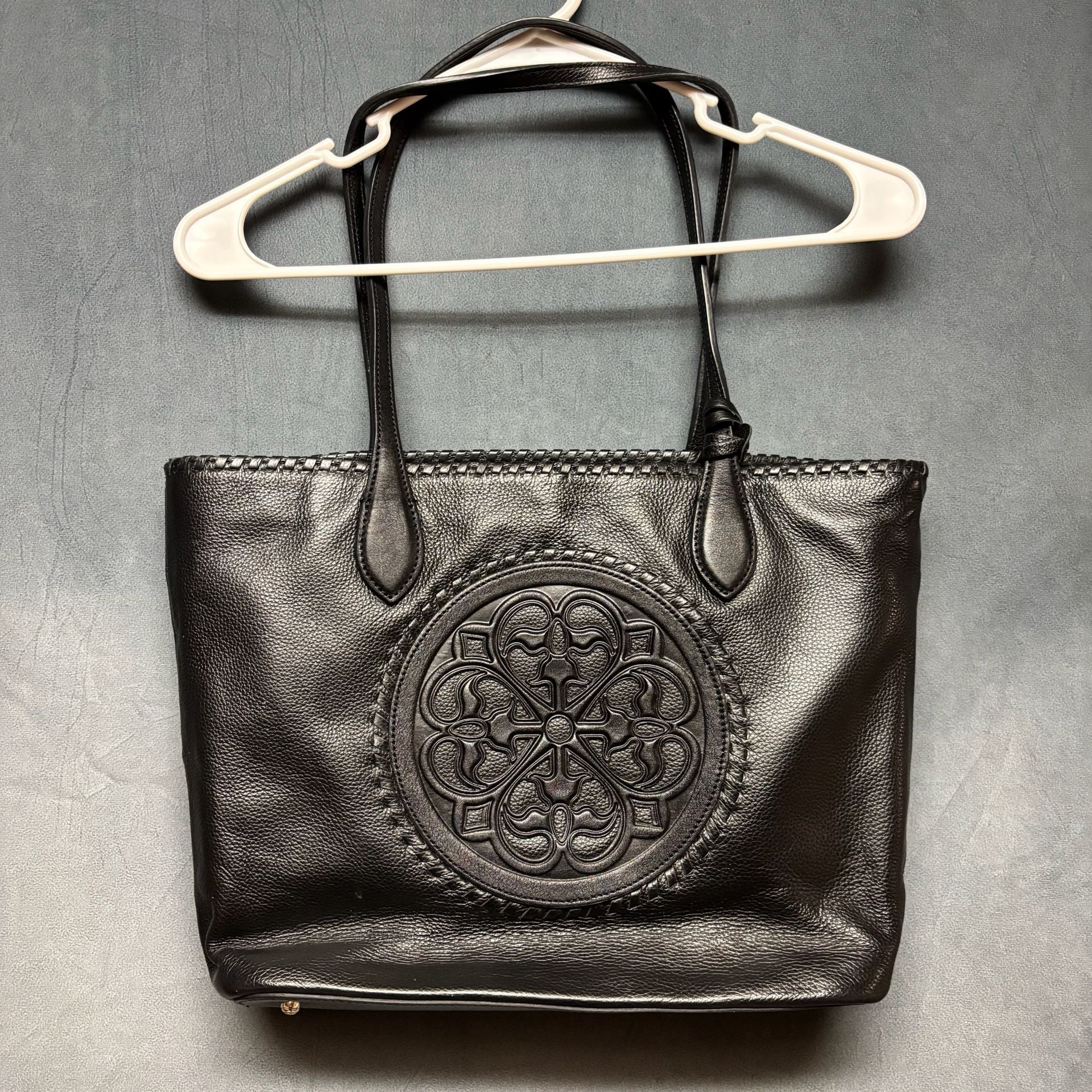 Brighton Ferrara Emilia Medallion Black Leather Tote 2
