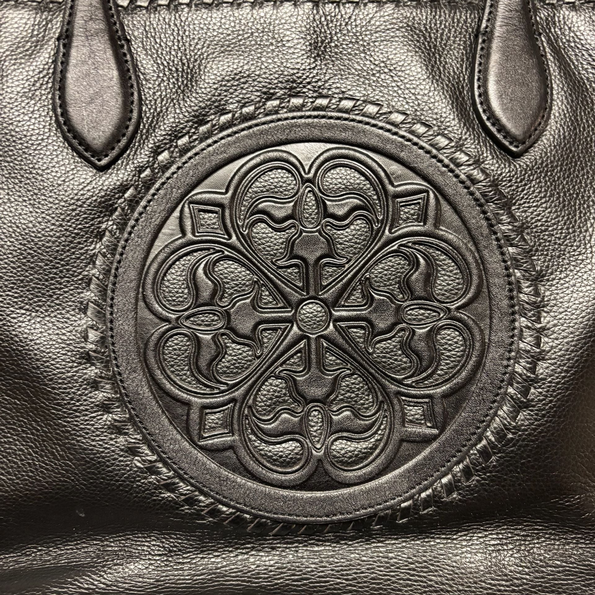 Brighton Ferrara Emilia Medallion Black Leather Tote 3