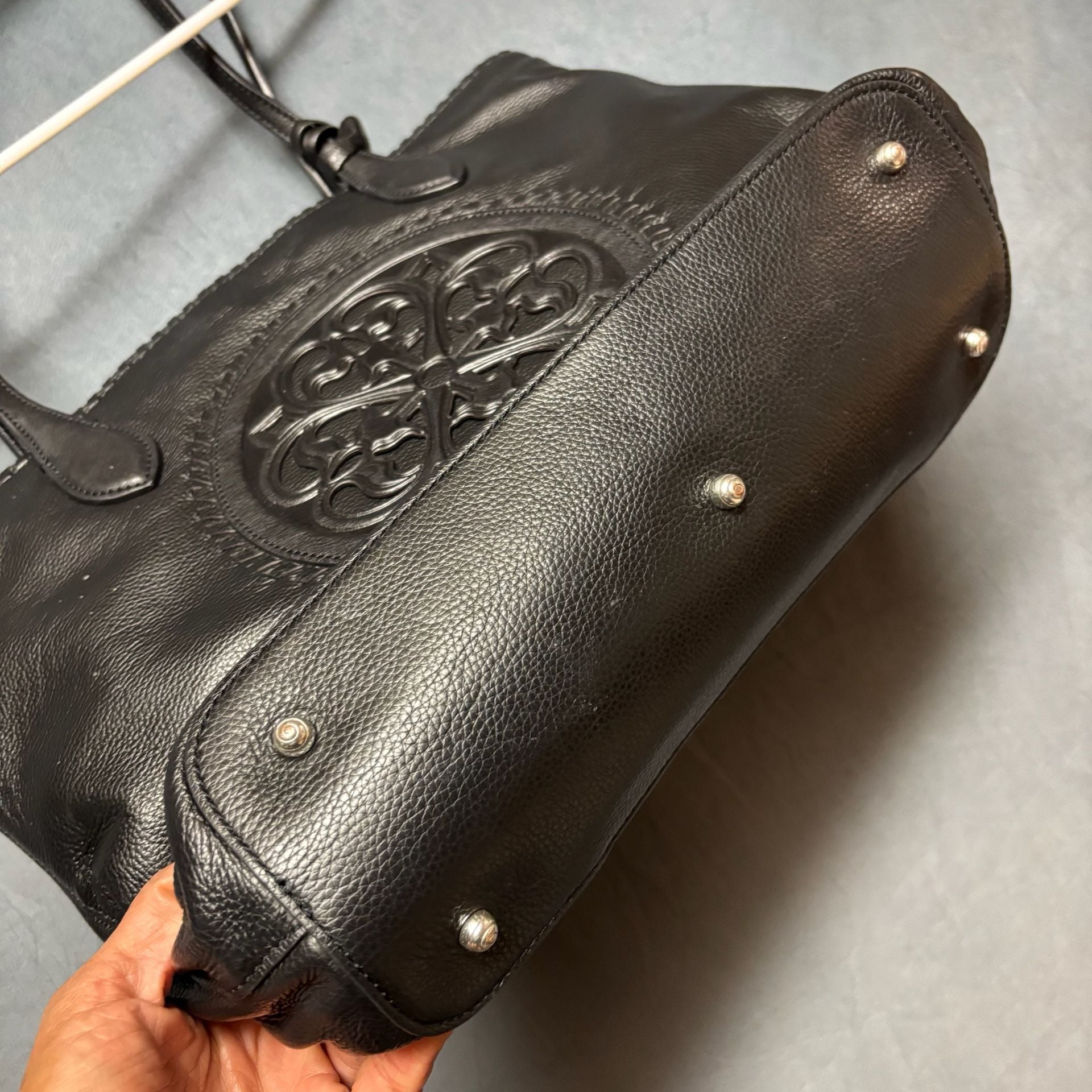 Brighton Ferrara Emilia Medallion Black Leather Tote 4