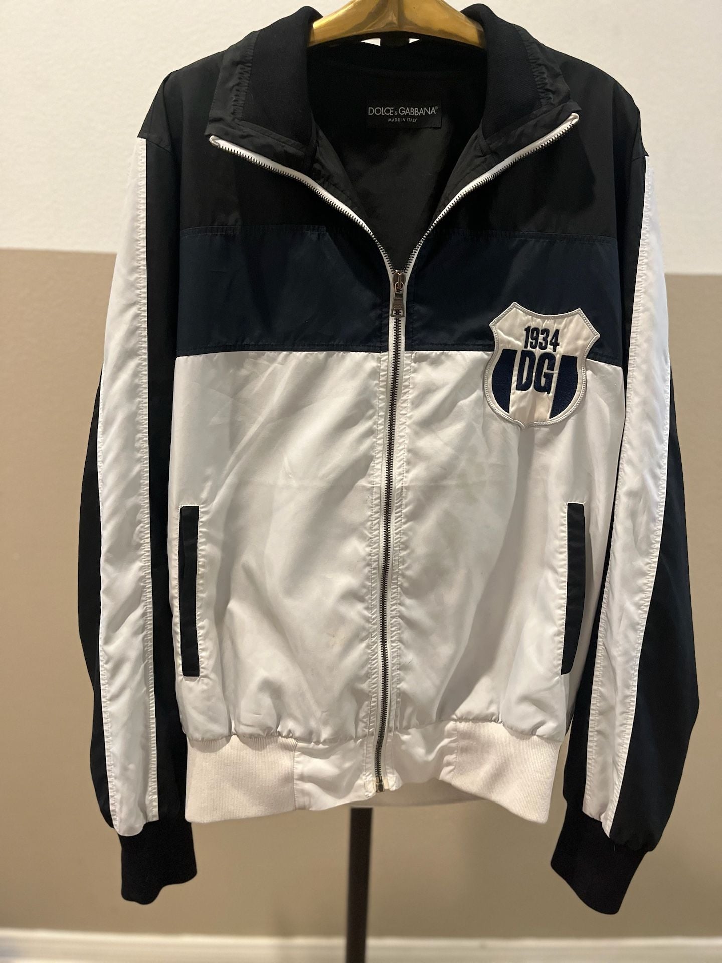 Dolce & Gabbana 1934 DG Track Jacket Size 48 White Black Blue 2