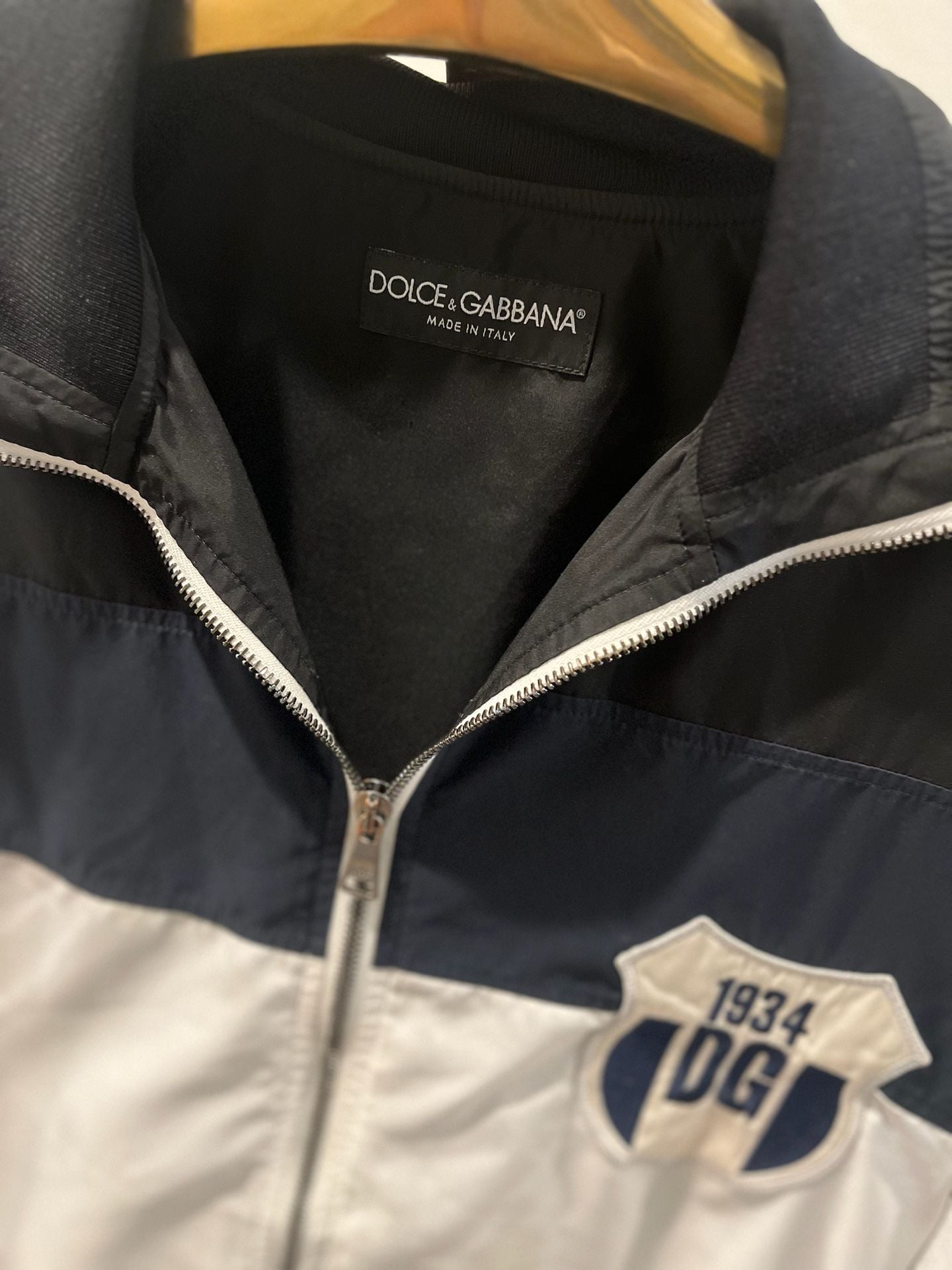 Dolce & Gabbana 1934 DG Track Jacket Size 48 White Black Blue 3