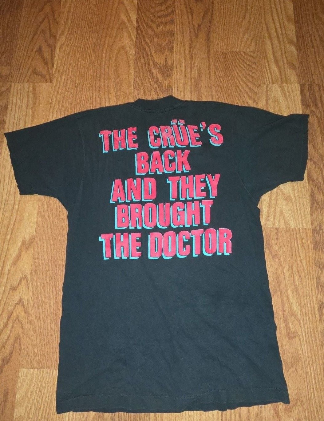 Motley Crue Dr. Feelgood T-Shirt Size Medium Black Rock Metal 1989 3