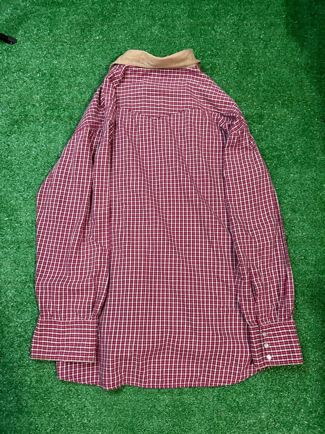 Dickies Red Plaid Long Sleeve Western Shirt Size XL 4