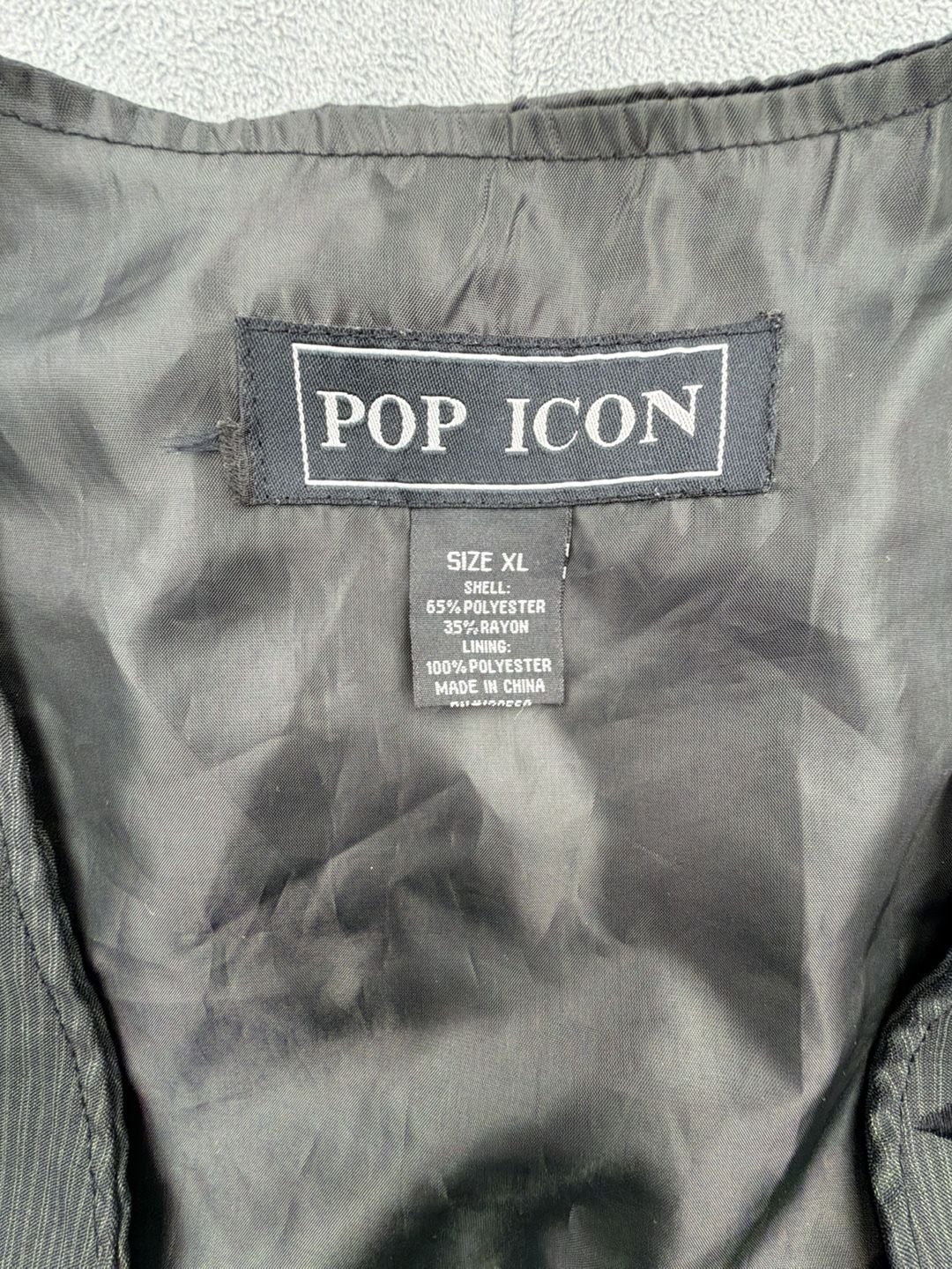Pop Icon Pinstripe Vest Size XL Gothic Cross Embellished Black 7