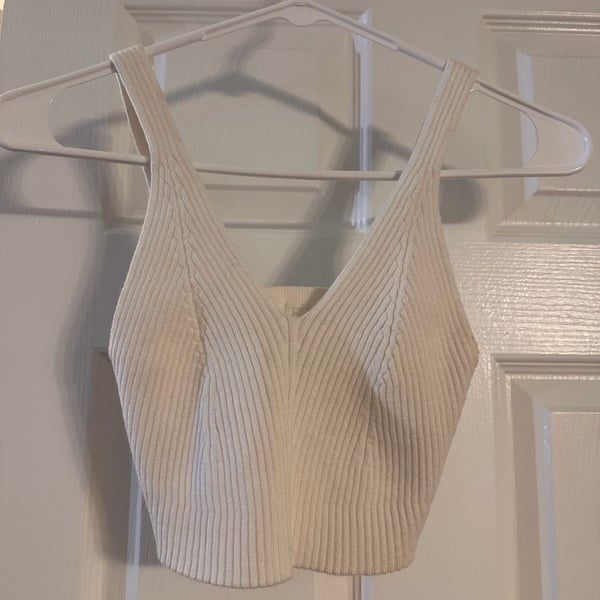 Unbranded Ribbed Knit Cami Top Cream Size M