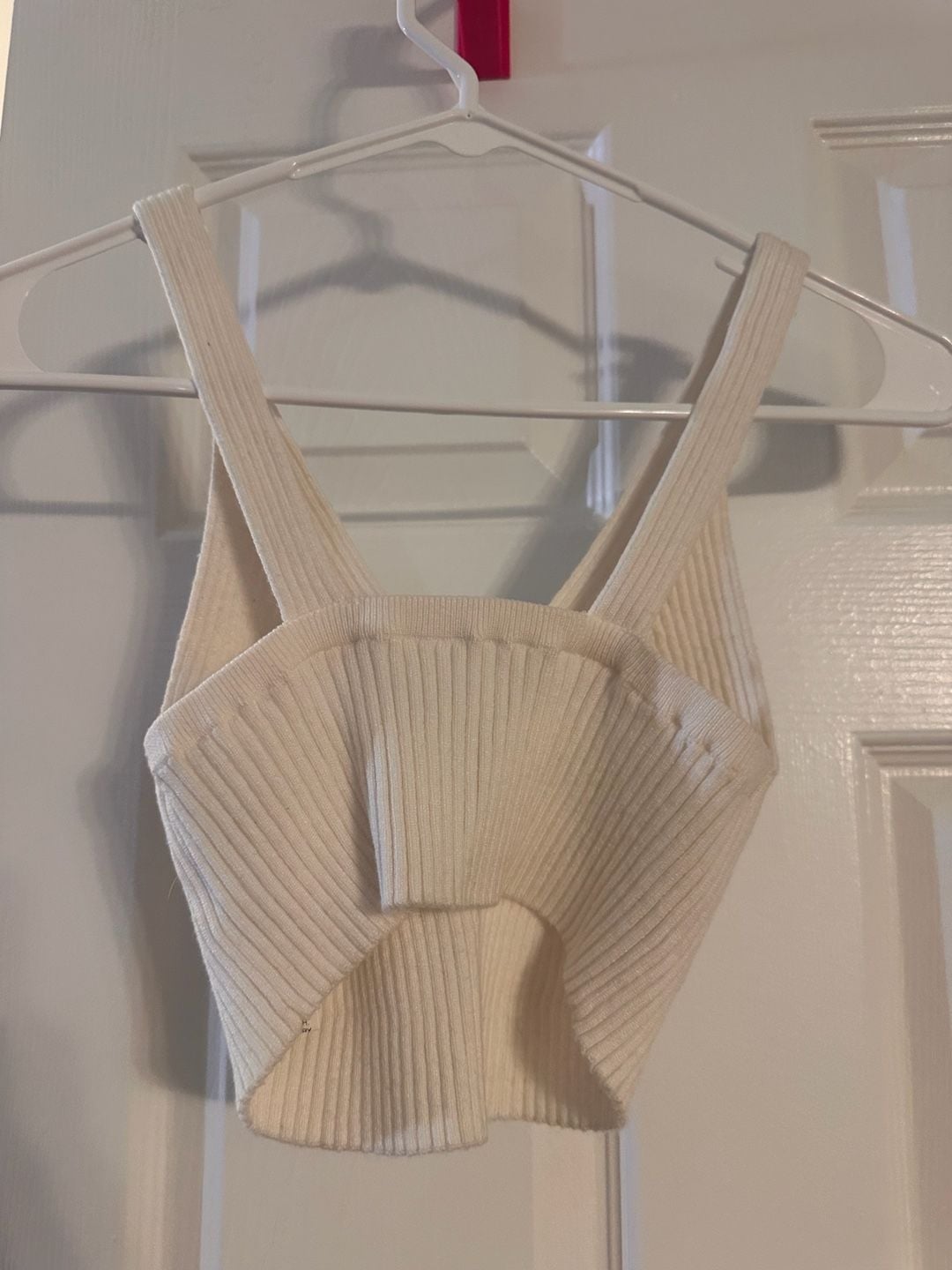 Unbranded Ribbed Knit Cami Top Cream Size M 3