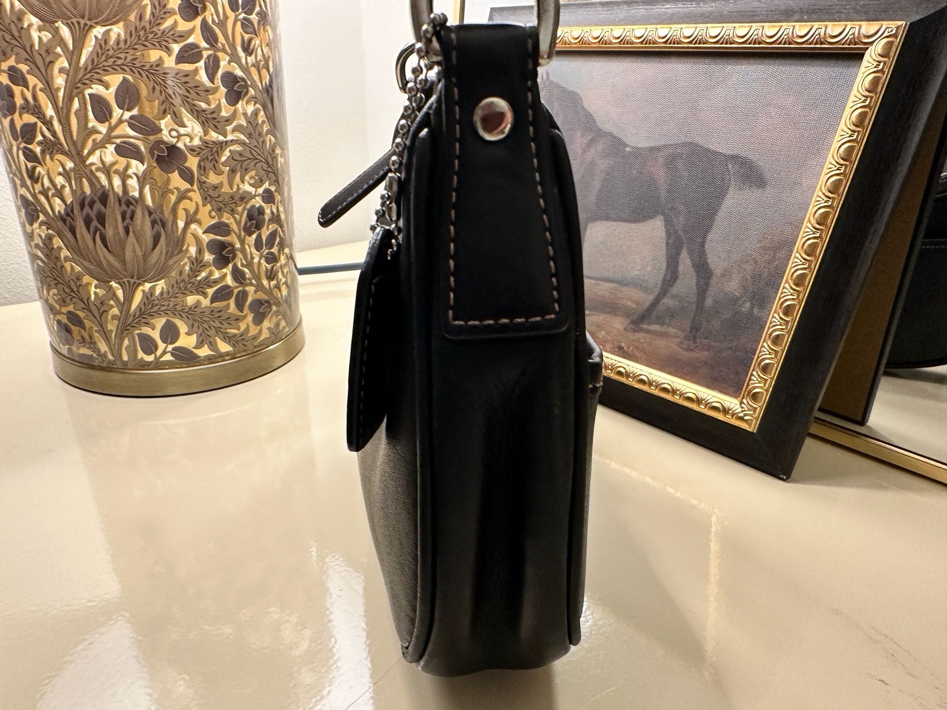 Vintage Y2K Coach Demi Hobo Legacy Hampton Black Leather Small Shoulder Bag 7593 5