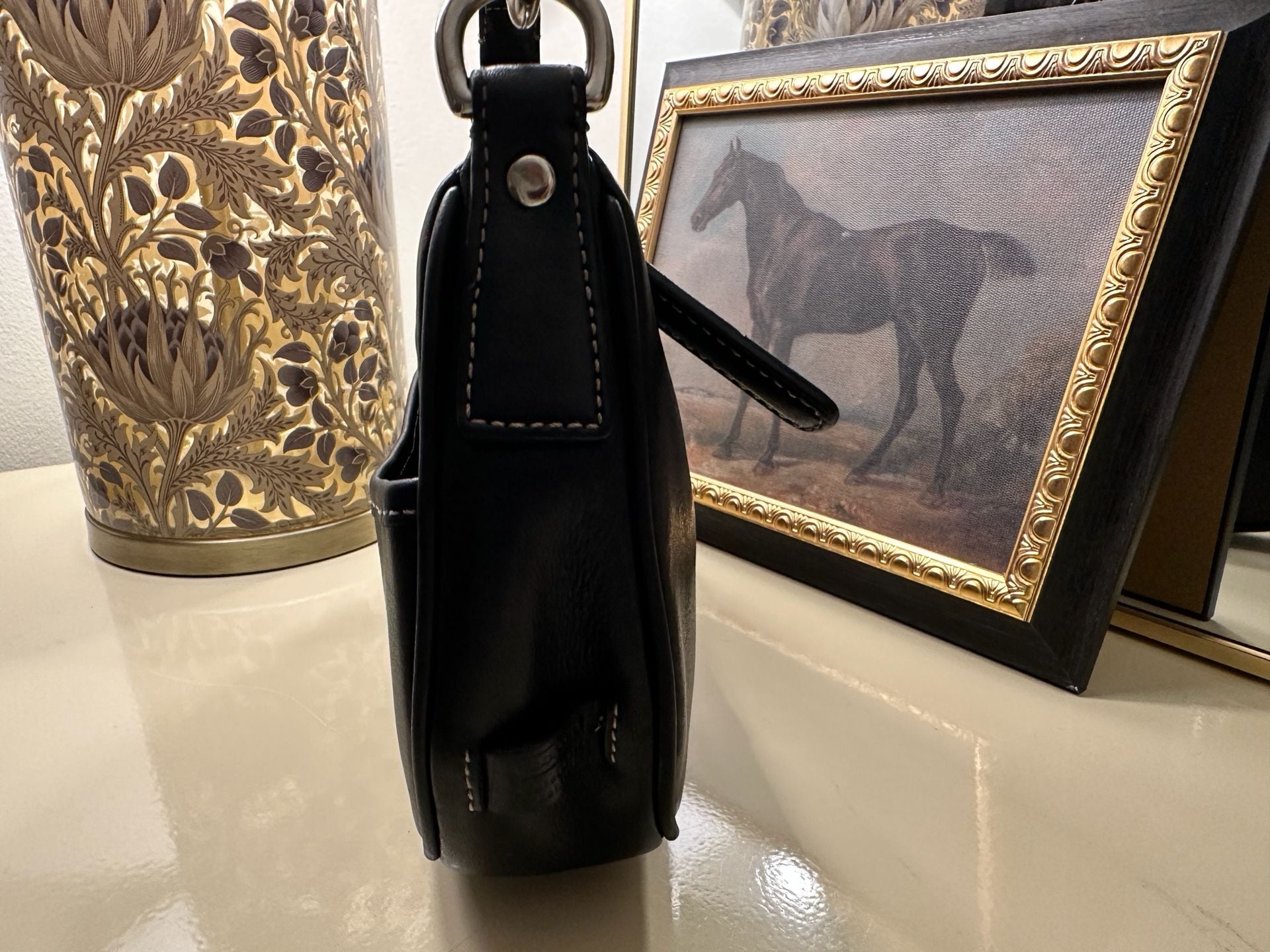 Vintage Y2K Coach Demi Hobo Legacy Hampton Black Leather Small Shoulder Bag 7593 4