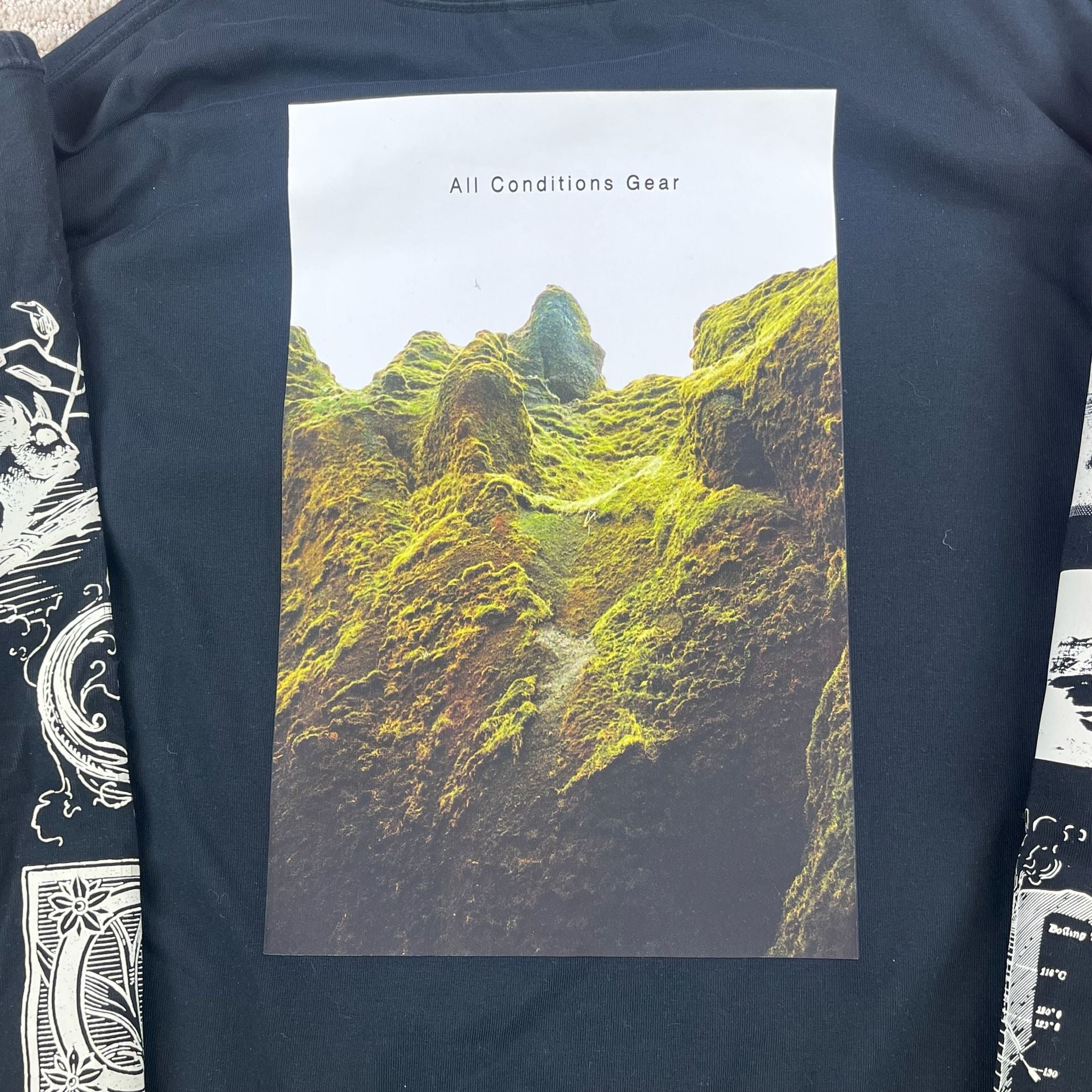 ACG Nike Long Sleeve Graphic T-Shirt (Sleeve Hits) Black Sz L 3