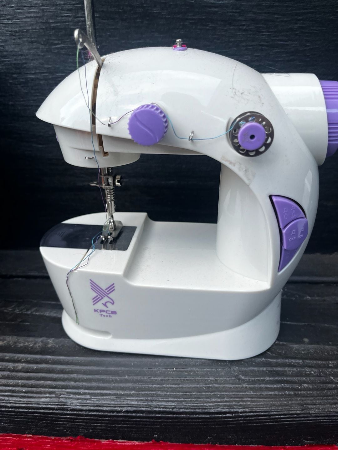 KPCB Tech Mini Portable Sewing Machine White Purple 5