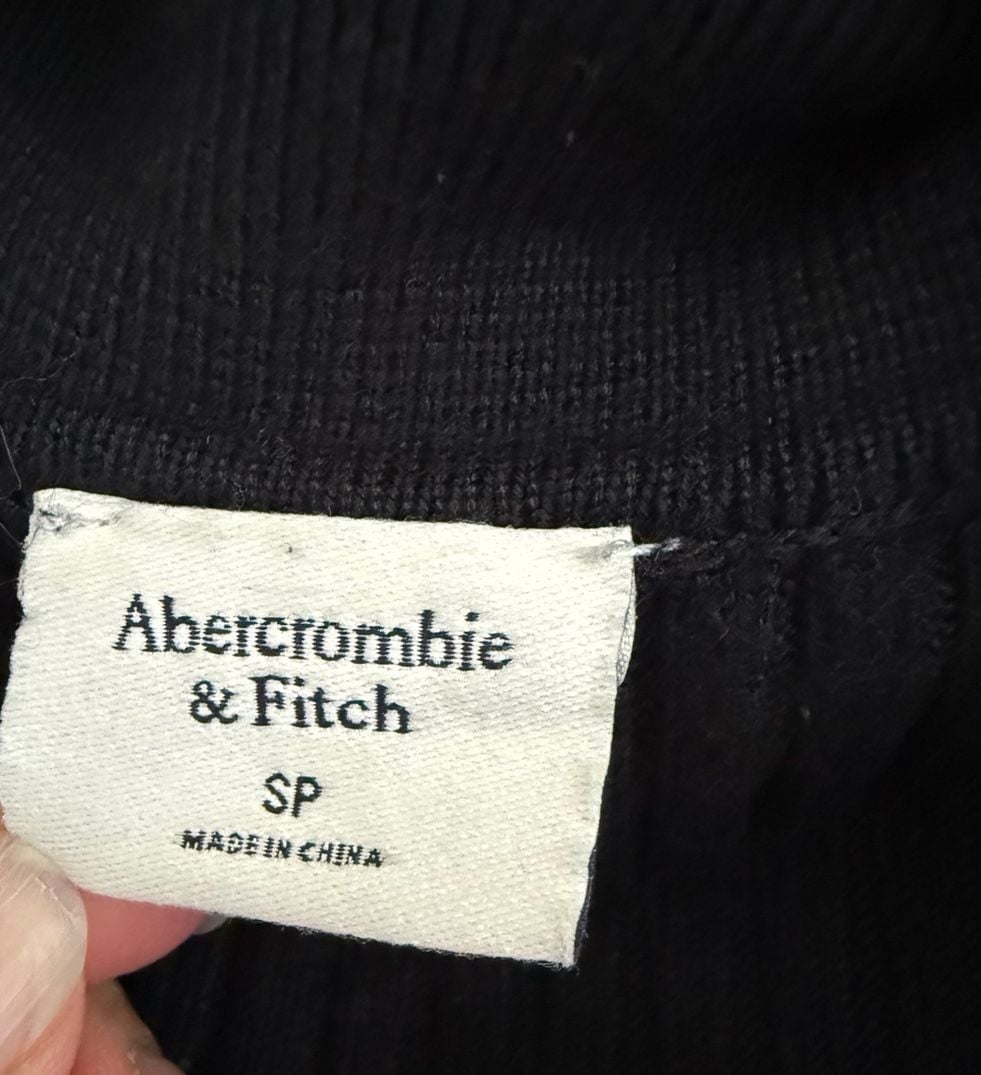 Abercrombie & Fitch Midi Dress Size SP Black Ribbed Polo 3