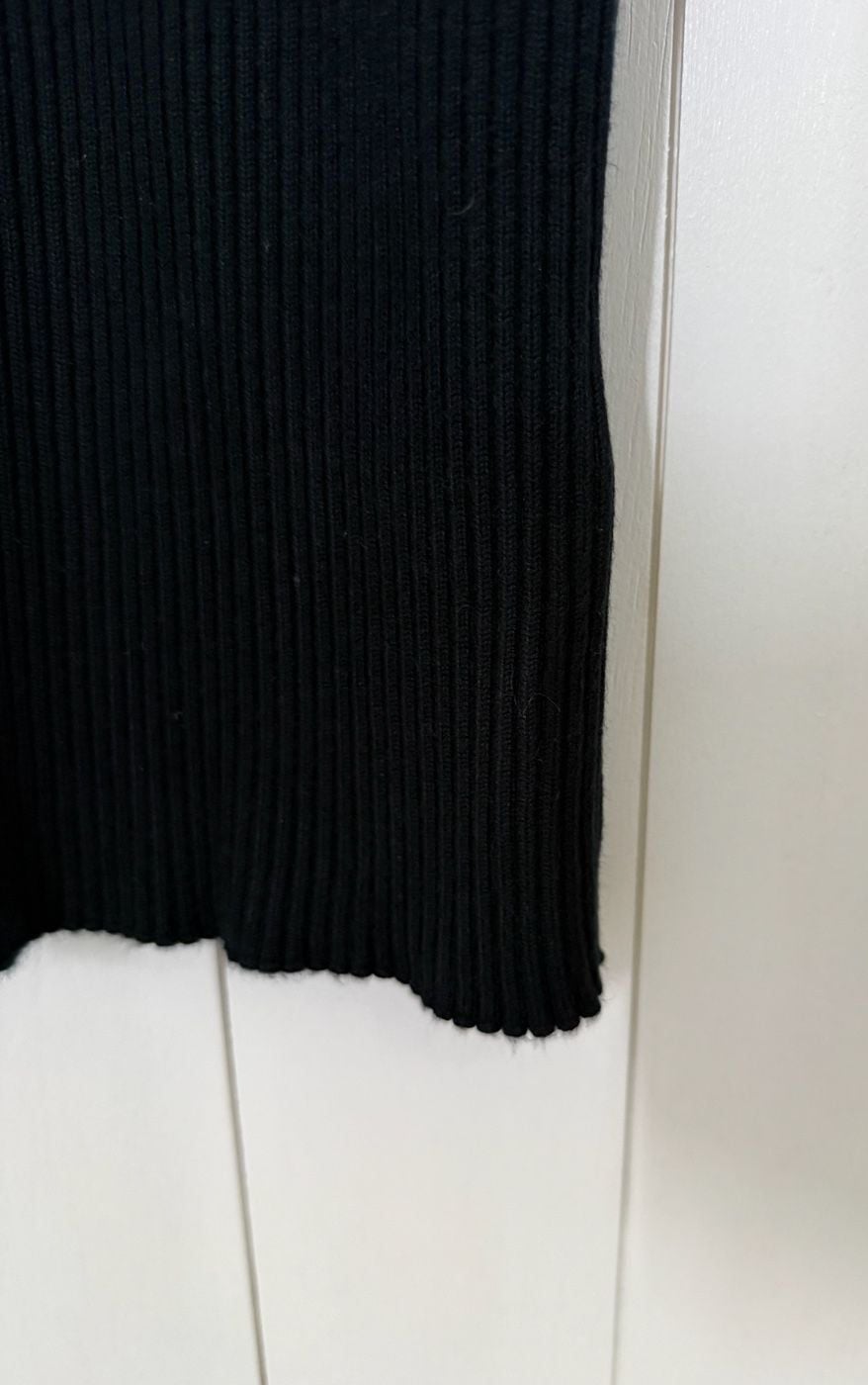 Abercrombie & Fitch Midi Dress Size SP Black Ribbed Polo 4