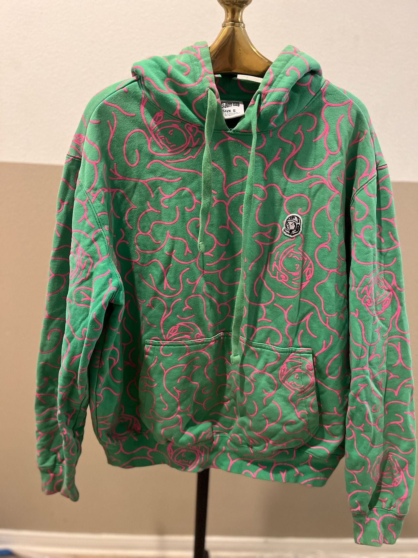 Billionaire Boys Club Cortex Hoodie Size S Green Pink Brain Print 2