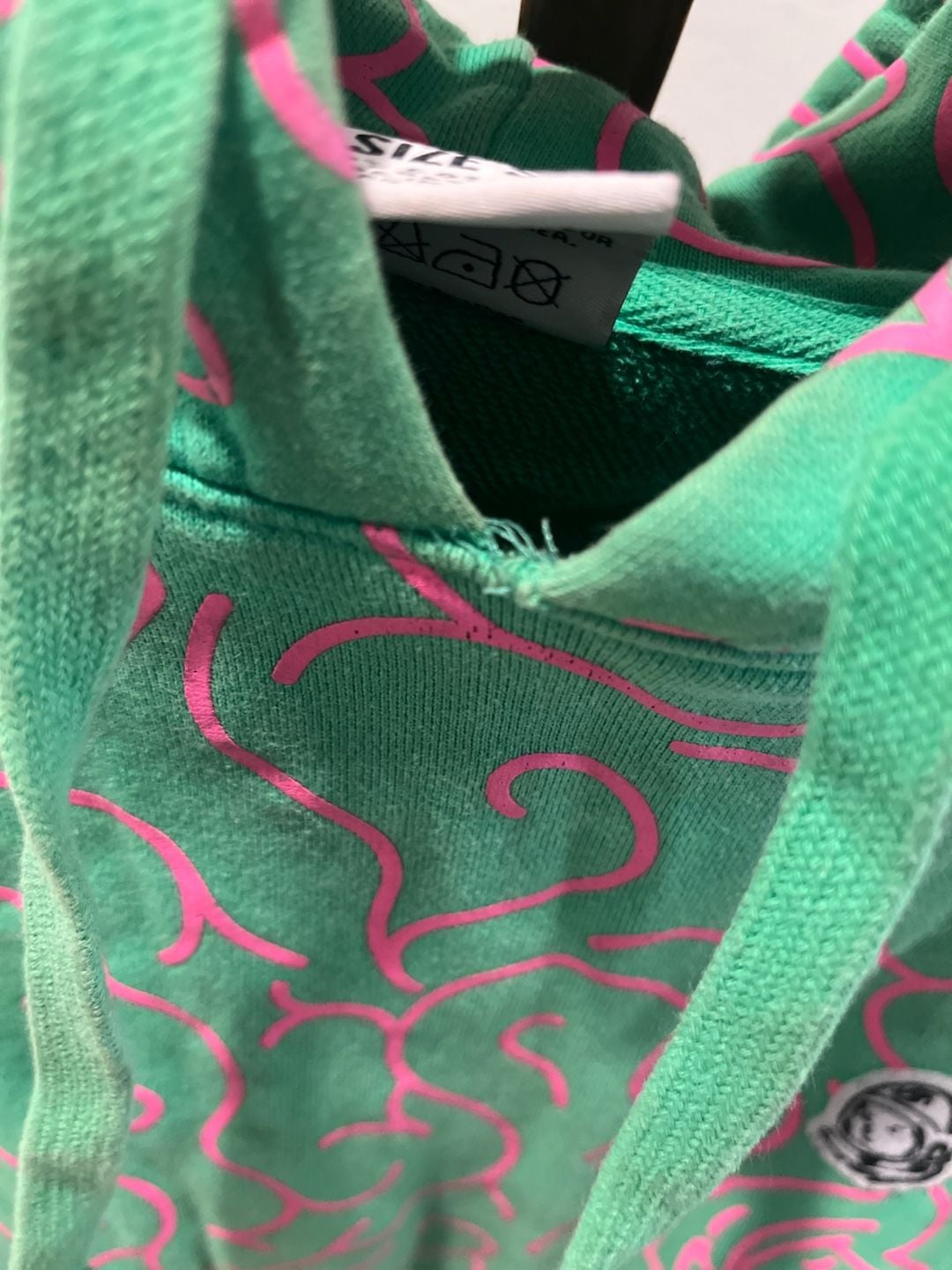 Billionaire Boys Club Cortex Hoodie Size S Green Pink Brain Print 5
