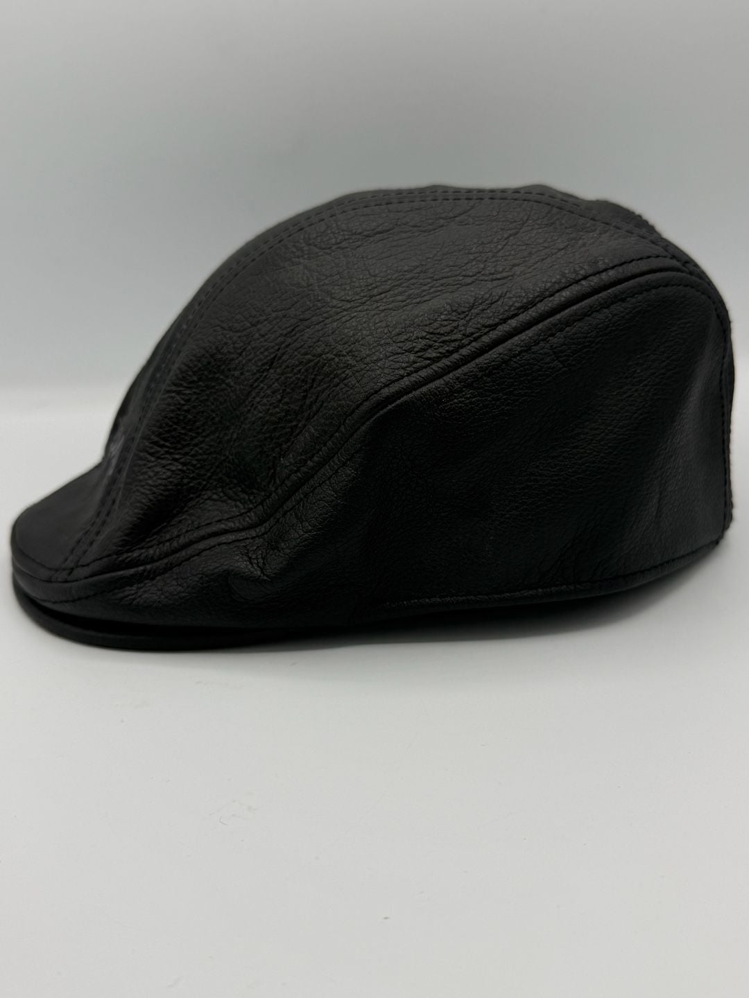 Harley Davidson 99561-04V Leather Ivy Cap Hat Black Newsboy Size L Genuine 3