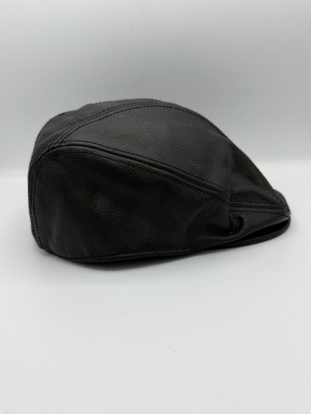 Harley Davidson 99561-04V Leather Ivy Cap Hat Black Newsboy Size L Genuine 5