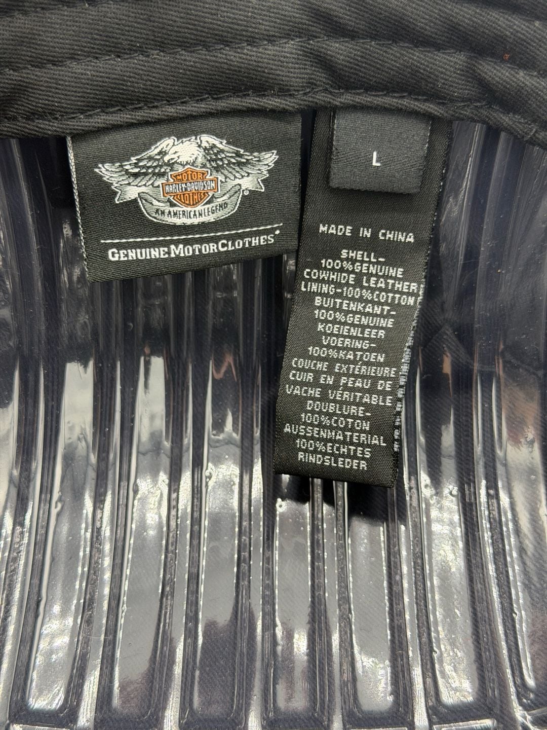 Harley Davidson 99561-04V Leather Ivy Cap Hat Black Newsboy Size L Genuine 8