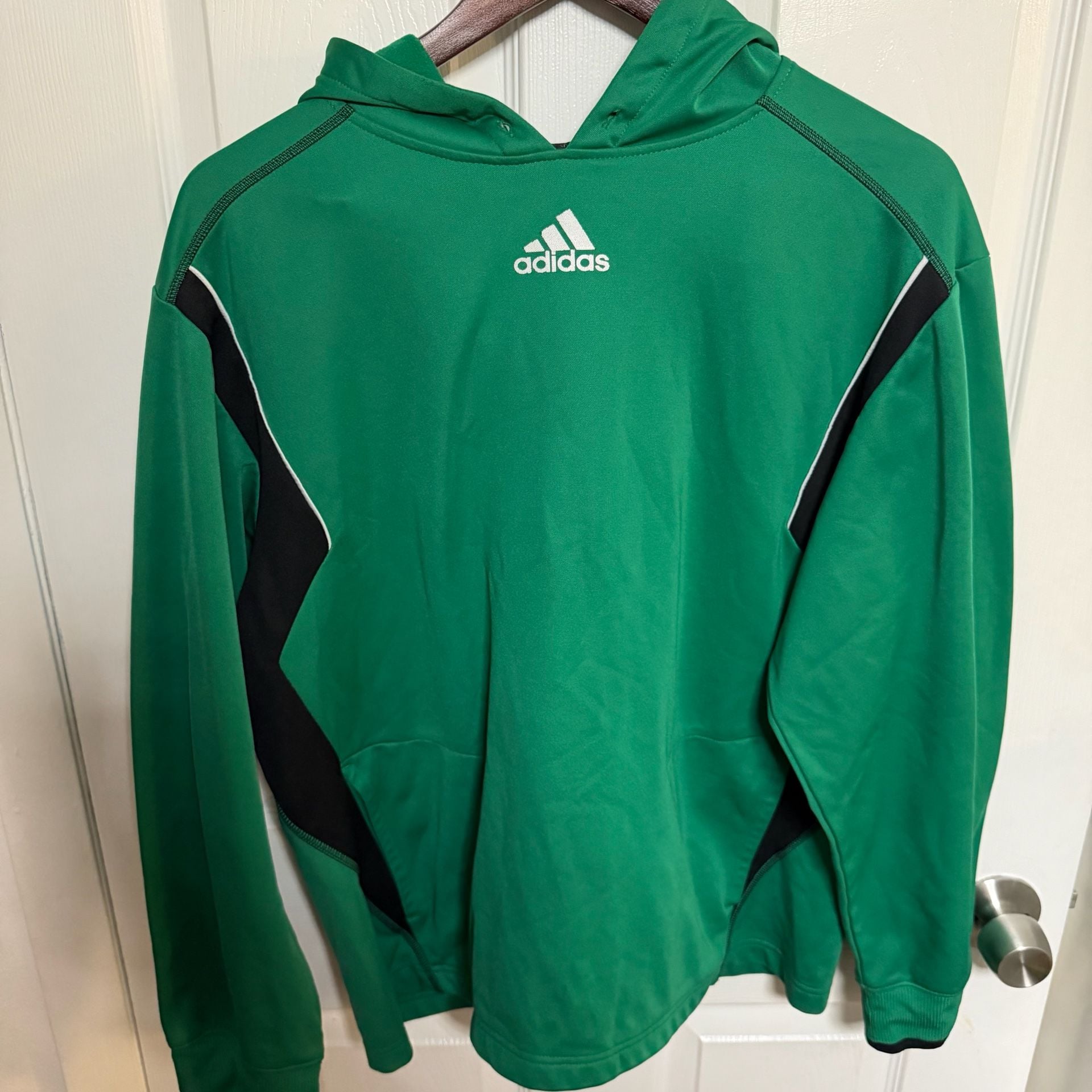 Adidas Green Clima Hoodie Size M Green Black Hooded Sweatshirt 2
