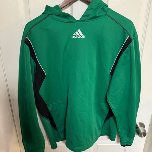 Adidas Green Clima Hoodie Size M Green Black Hooded Sweatshirt
