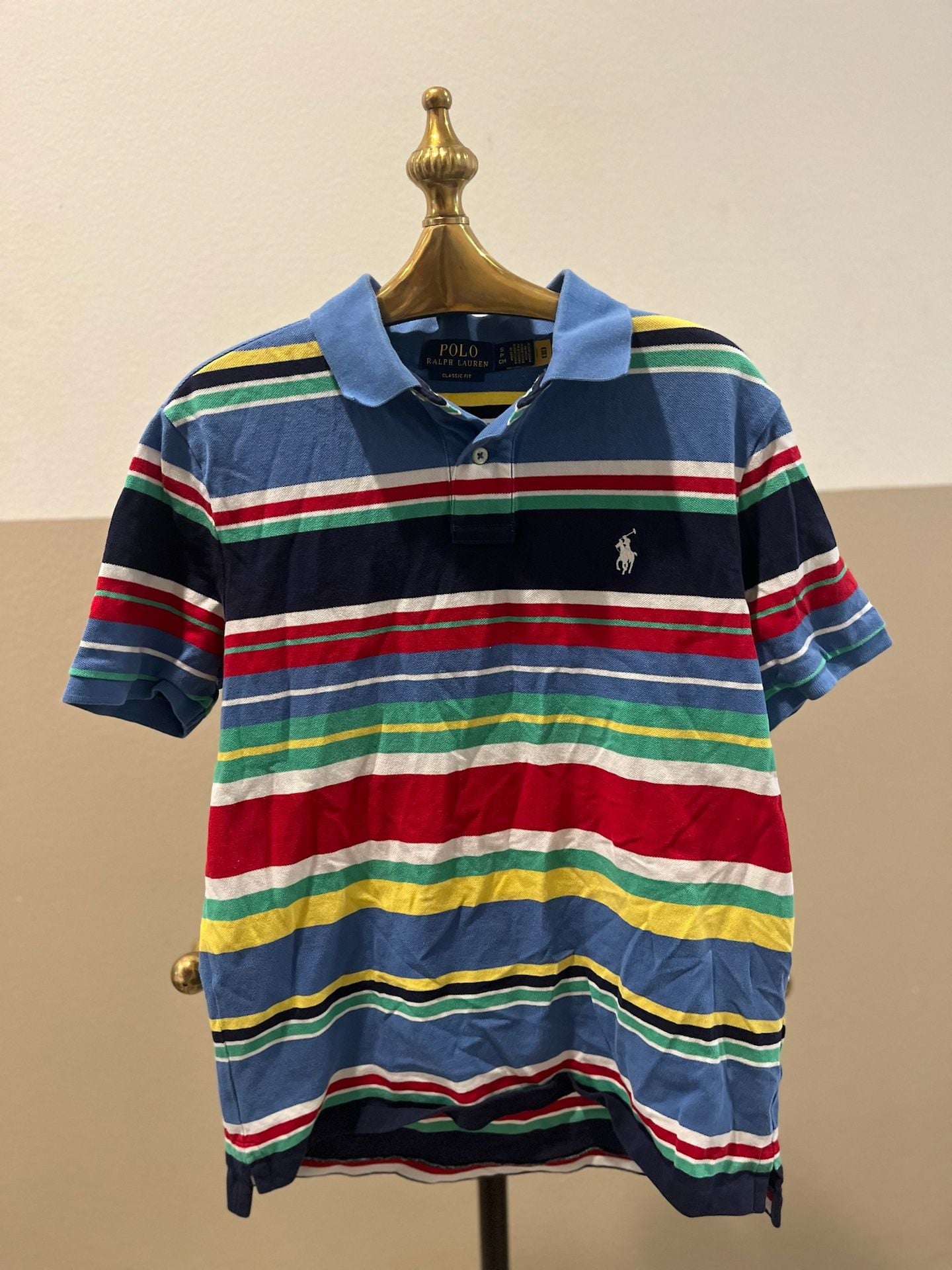 Polo Ralph Lauren Classic Fit Striped Mesh Polo Shirt Size S Blue Multi 1
