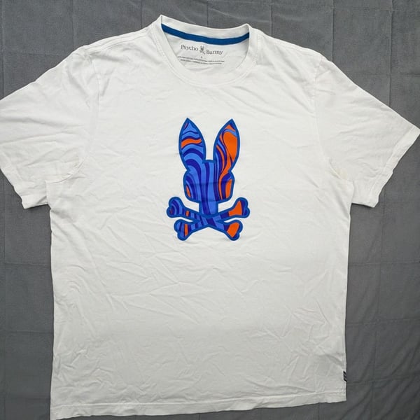 Psycho Bunny Graphic T-Shirt Size 8 / XXL White Pima Cotton