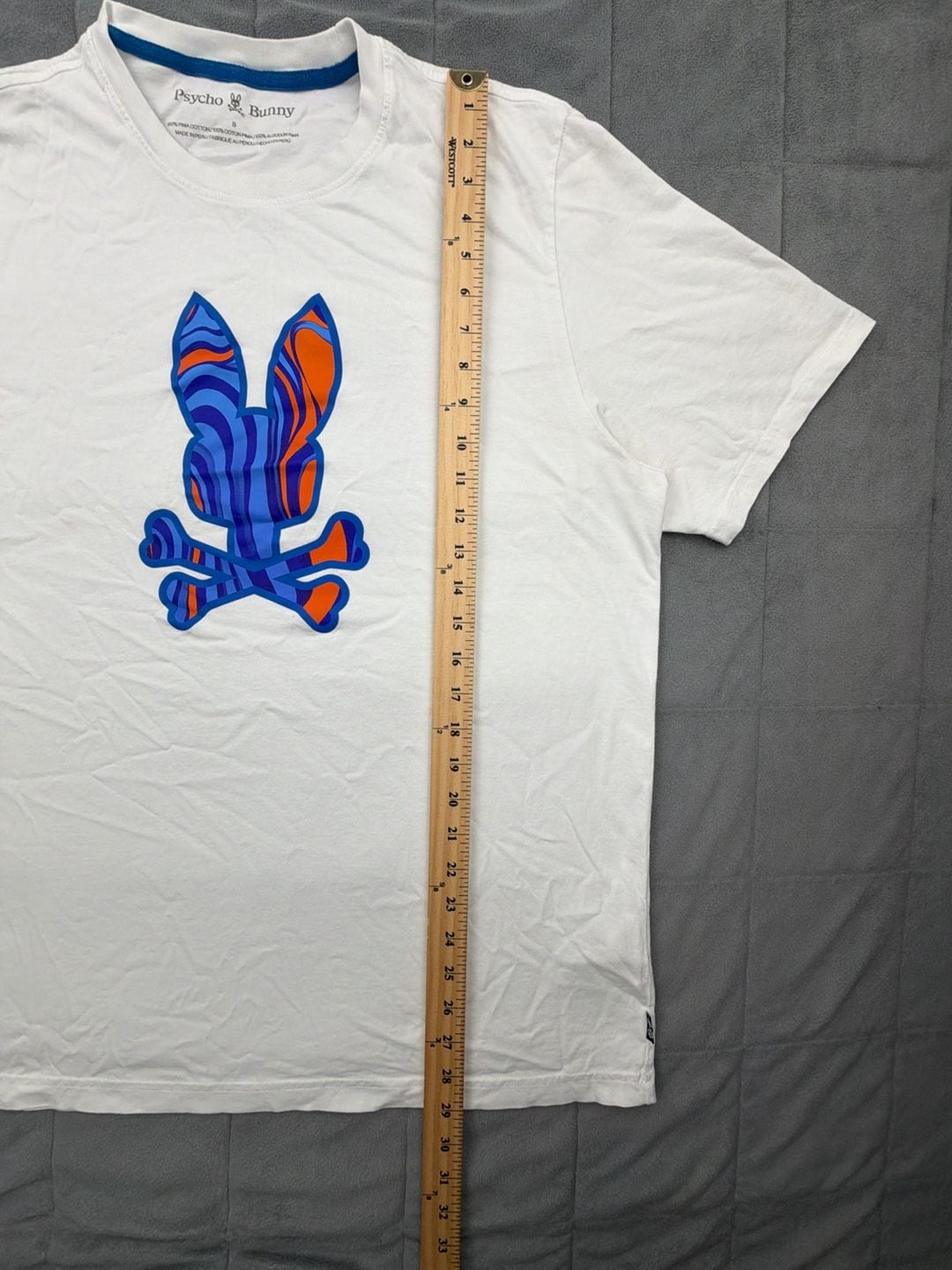 Psycho Bunny Graphic T-Shirt Size 8 / XXL White Pima Cotton 8