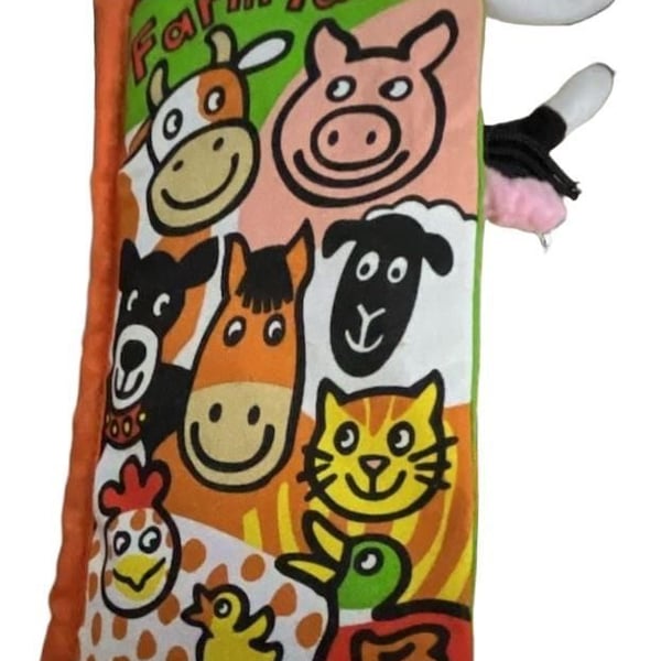 Jellycat Farm Tails Activity Book Soft Cloth Book