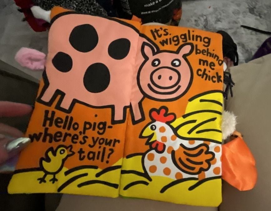 Jellycat Farm Tails Activity Book Soft Cloth Book 3