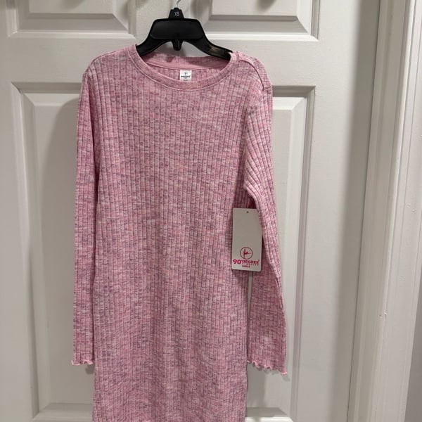 NWT 90 Degree By Reflex Splendid Dress Girls Sz L 12 Pink Rib Knit