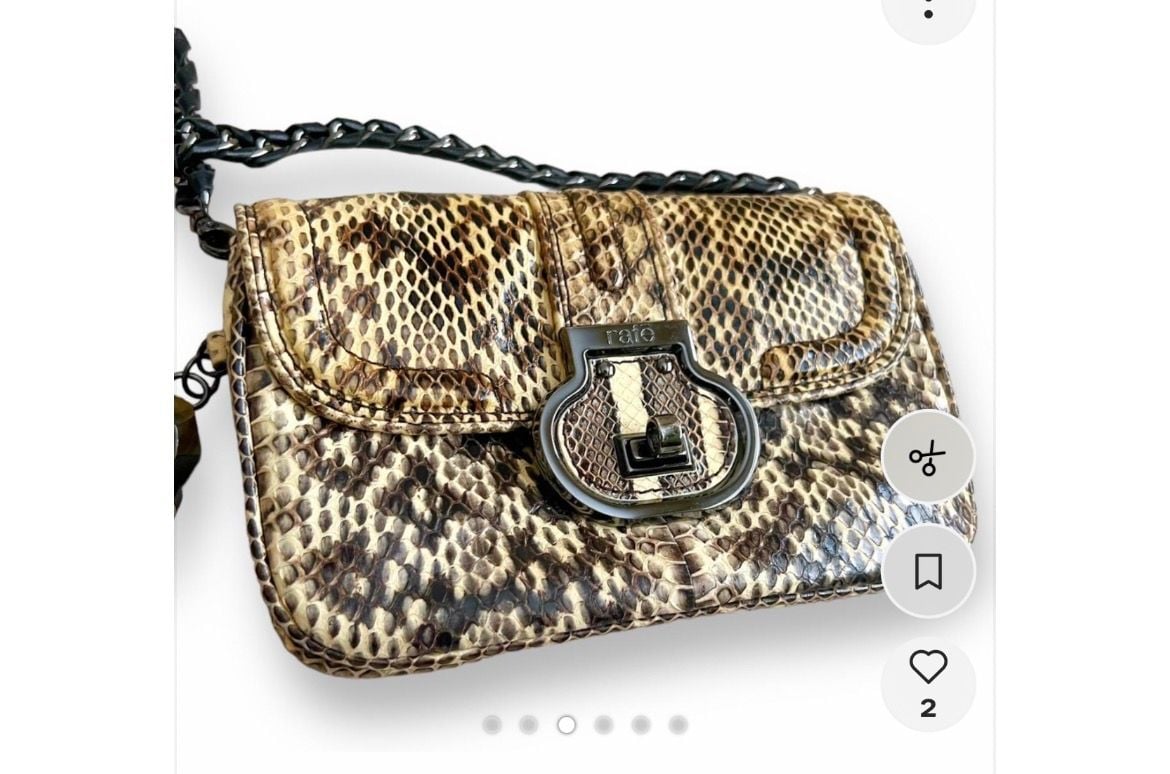 Rafe Snakeskin Mini Crossbody Bag Brown 2