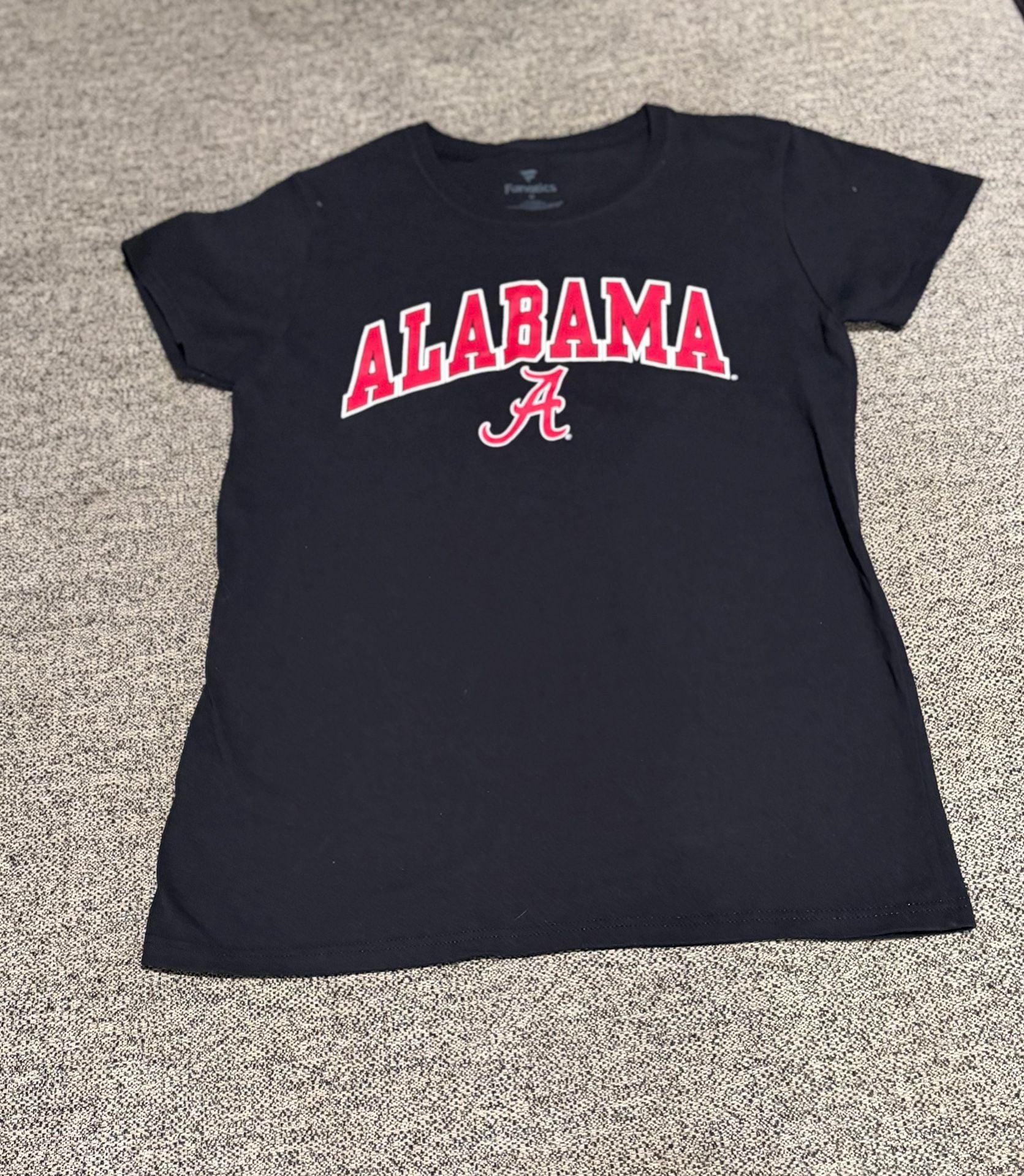 071-Fanatics Alabama Crimson Tide T-Shirt Size M Black Script Logo 2