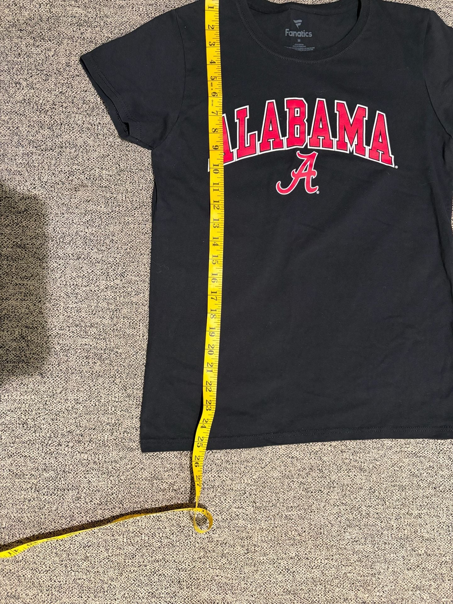 071-Fanatics Alabama Crimson Tide T-Shirt Size M Black Script Logo 6