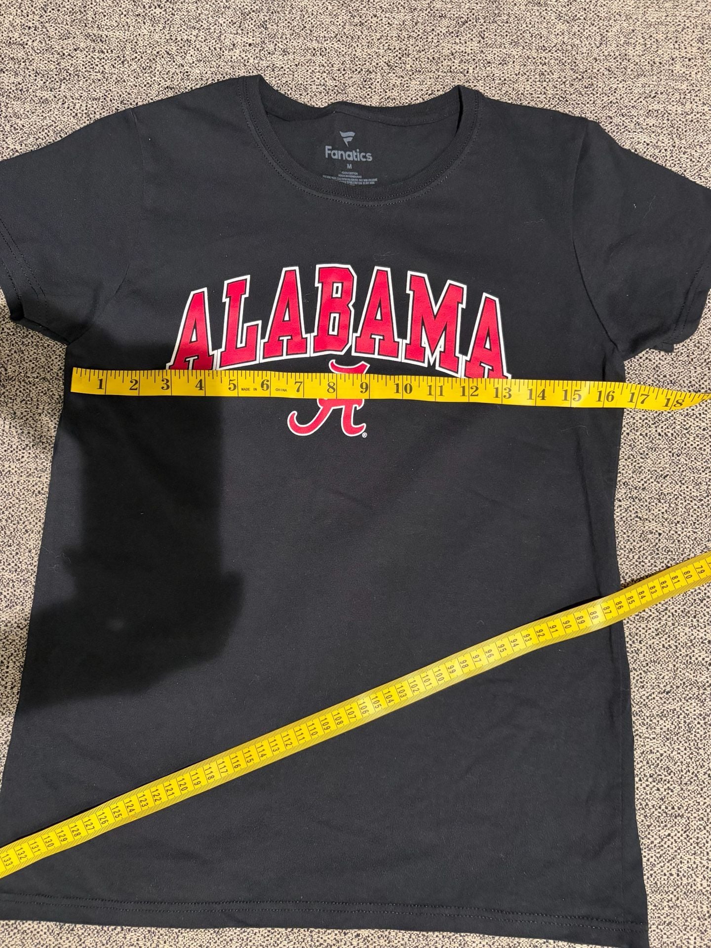 071-Fanatics Alabama Crimson Tide T-Shirt Size M Black Script Logo 7