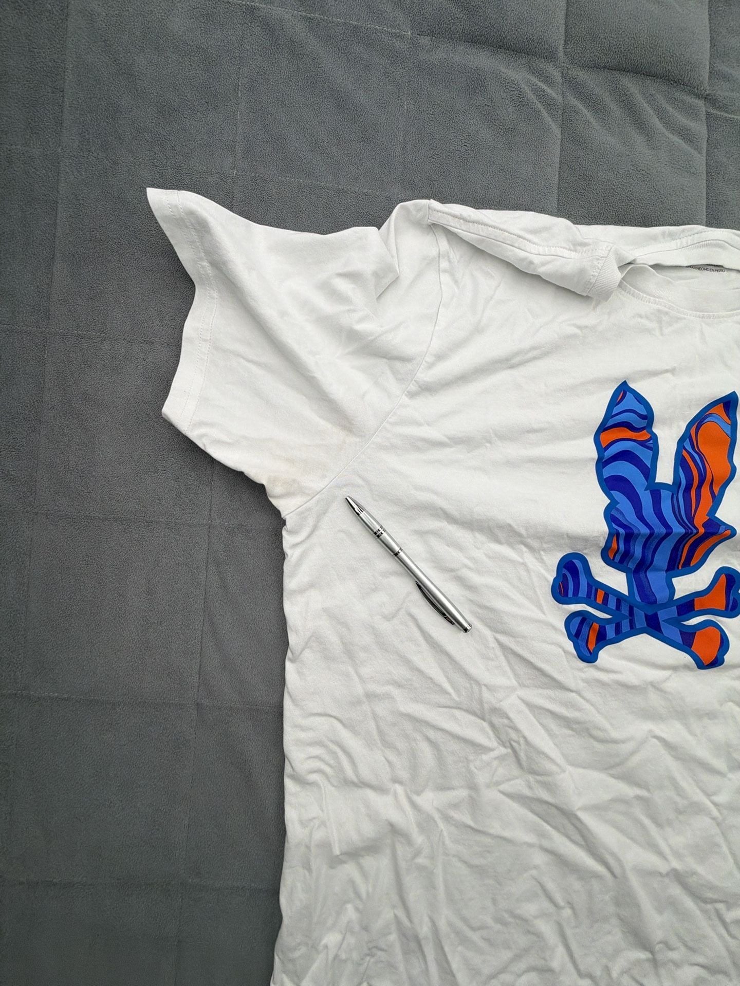 Psycho Bunny Graphic T-Shirt Size 8 / XXL White Pima Cotton 10