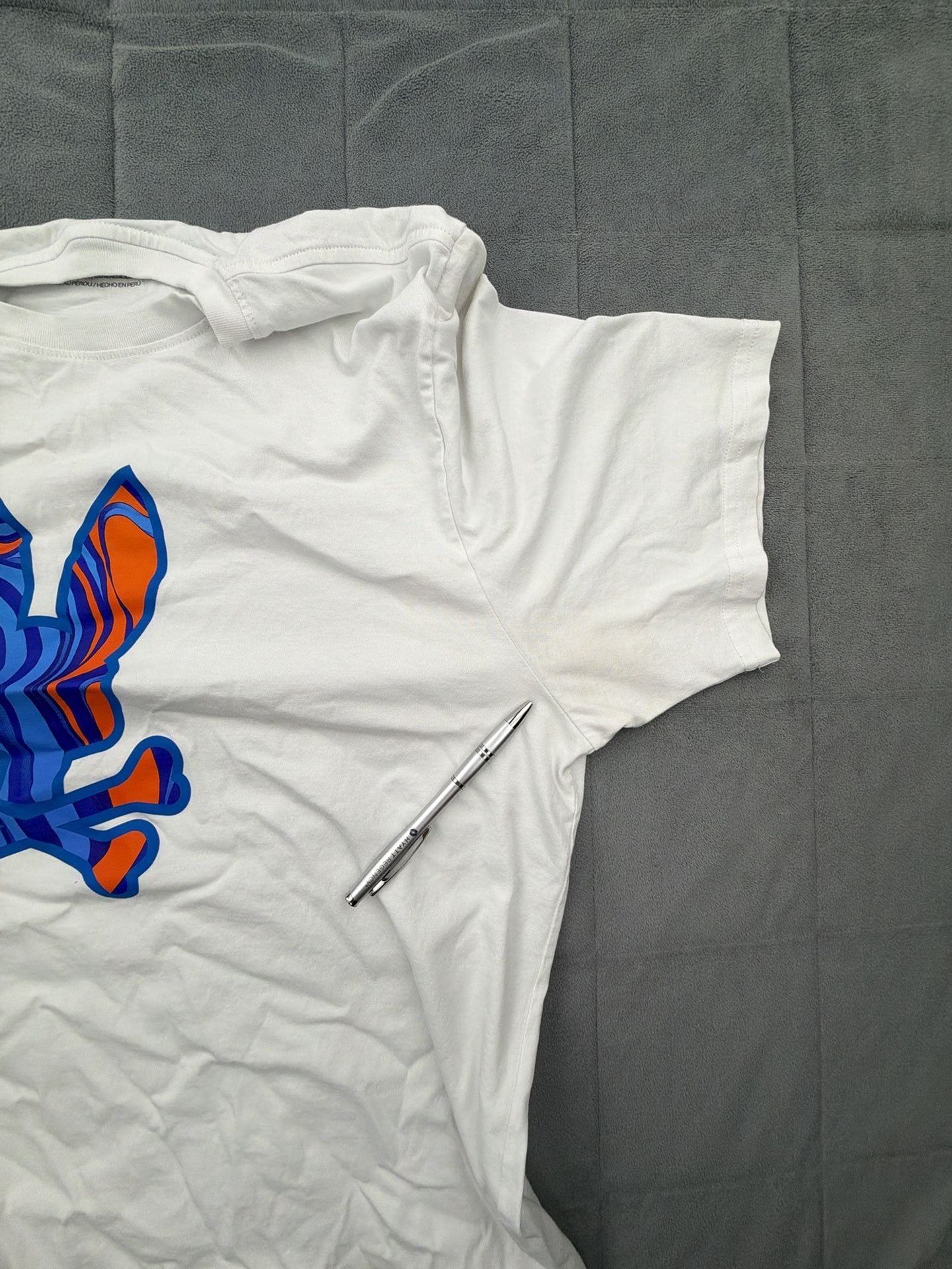 Psycho Bunny Graphic T-Shirt Size 8 / XXL White Pima Cotton 11