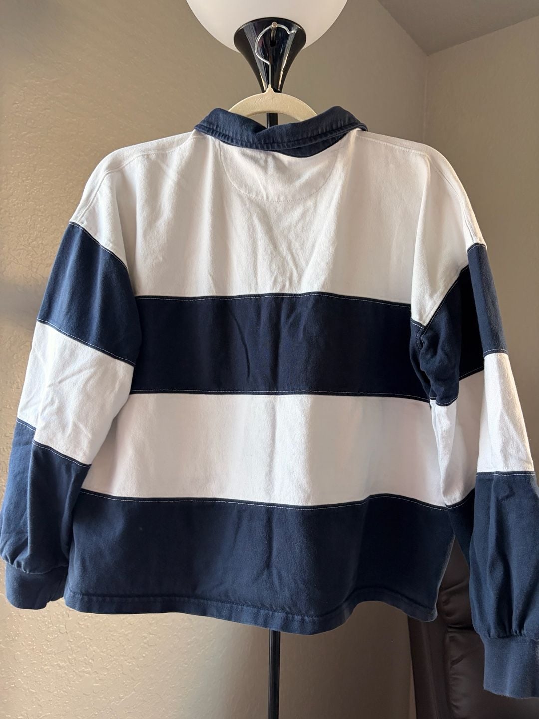 Y2K Vintage Rugby Polo Navy/White Preppy Oversized - Maurices M 6